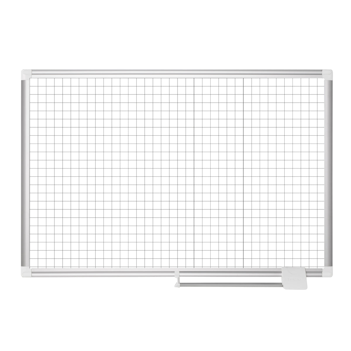 MasterVision Magnetic Porcelain Dry-Erase Planning Board, 2" x 2" Grid, Aluminum Frame, 36" x 48"