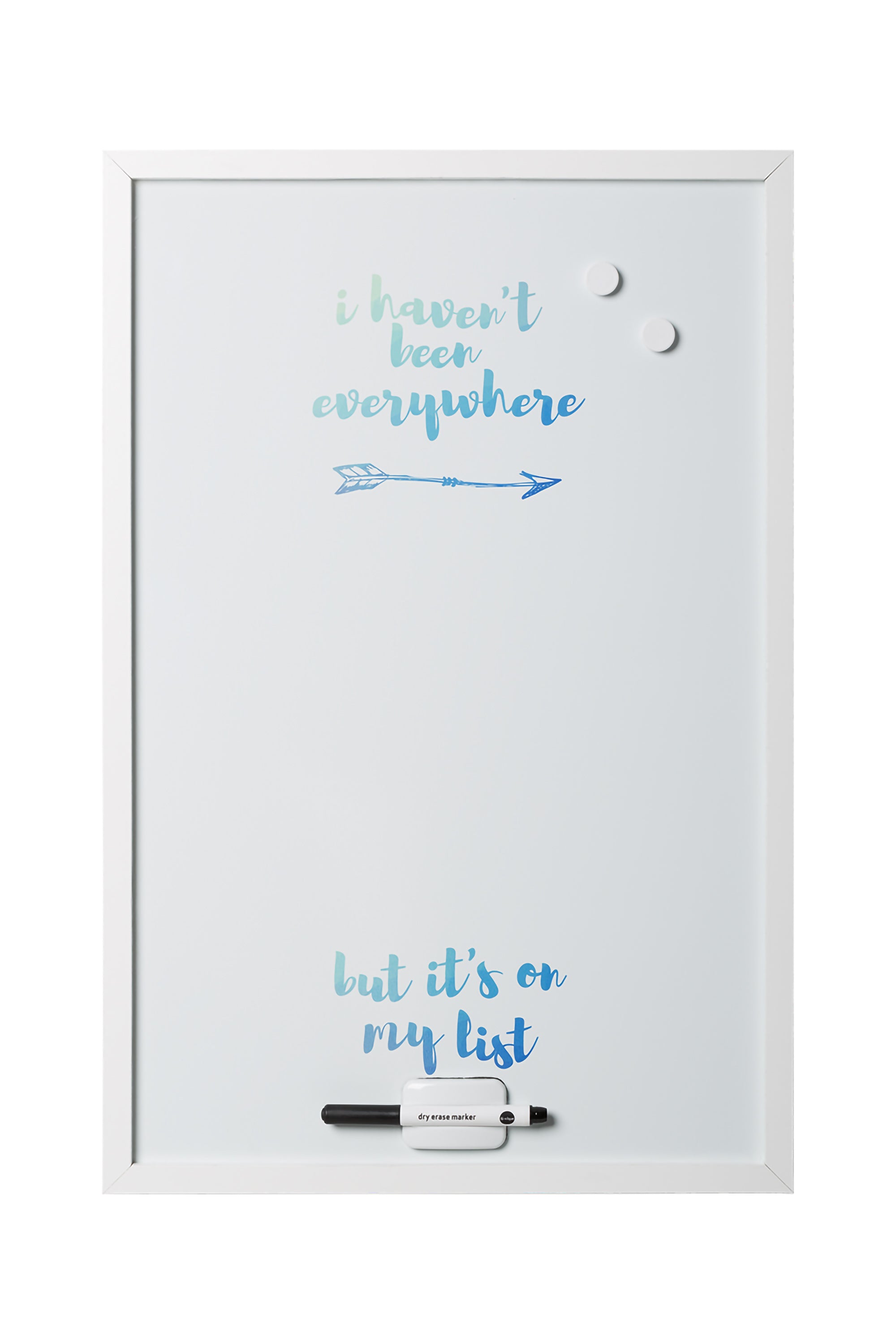 MasterVision Magnetic Dry-Erase Quote Travel Board 16" x 24" White Frame