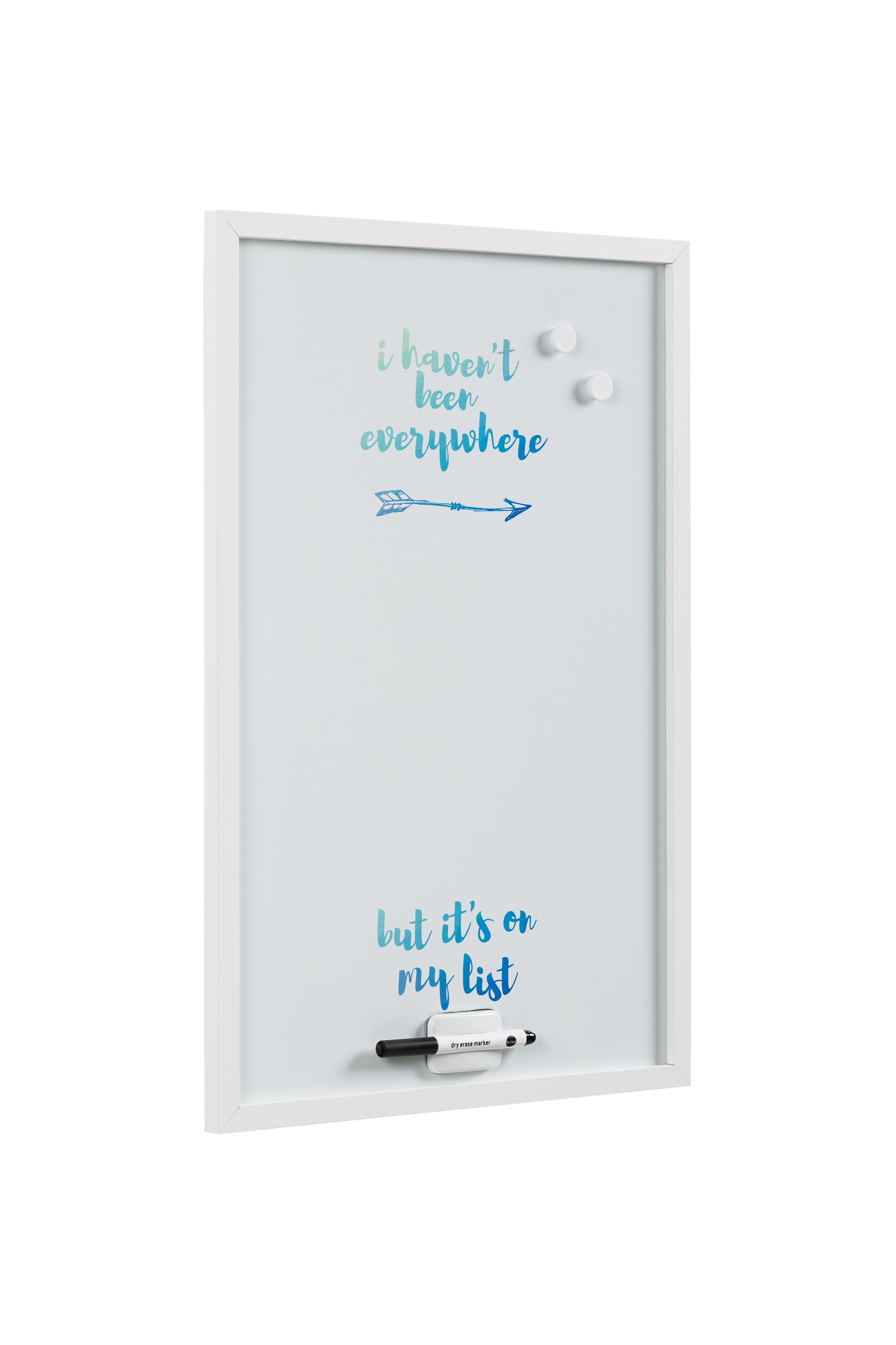 MasterVision Magnetic Dry-Erase Quote Travel Board 16" x 24" White Frame