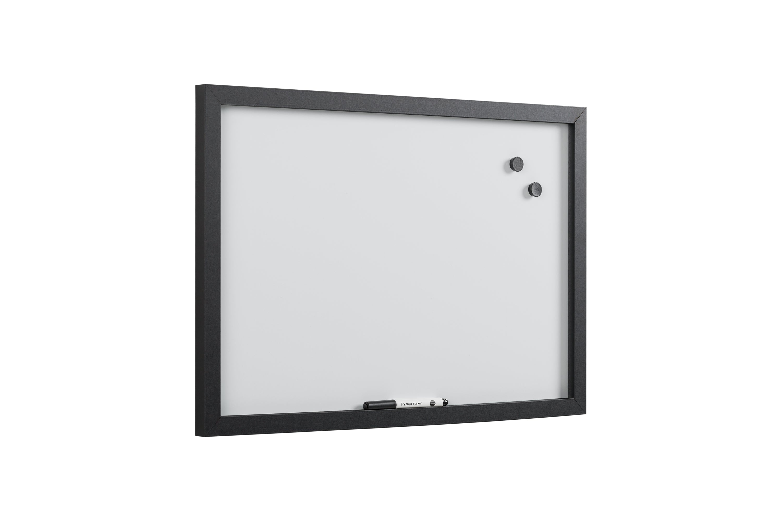 MasterVision Magnetic Dry-Erase Board, Black MDF Frame, 18" x 24"