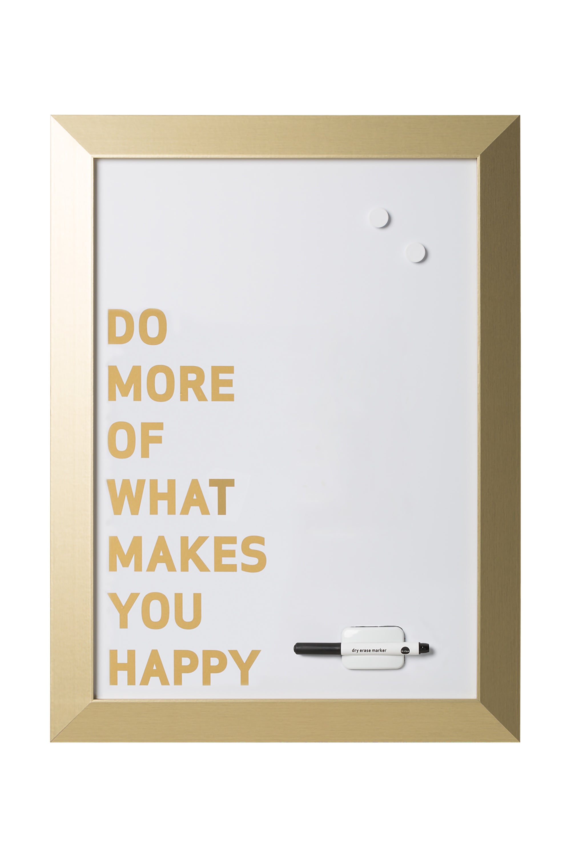 MasterVision Magnetic Dry-Erase Quote Board, "DO MORE..." Quote, Gold Metallic Frame, 18" x 24"