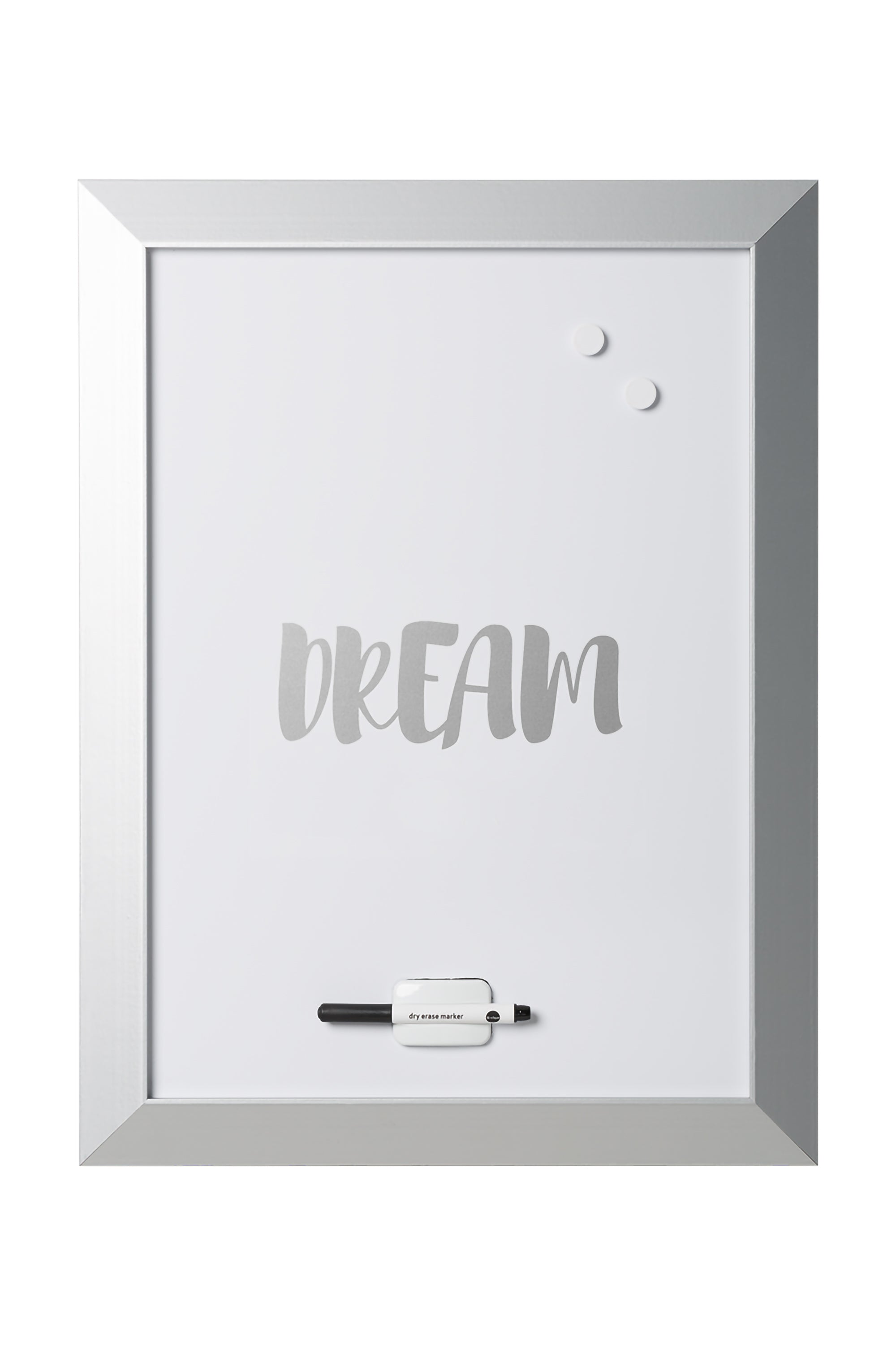 MasterVision Magnetic Dry-Erase Quote Board, "DREAM" Quote, Silver Metallic Frame, 18" x 24"