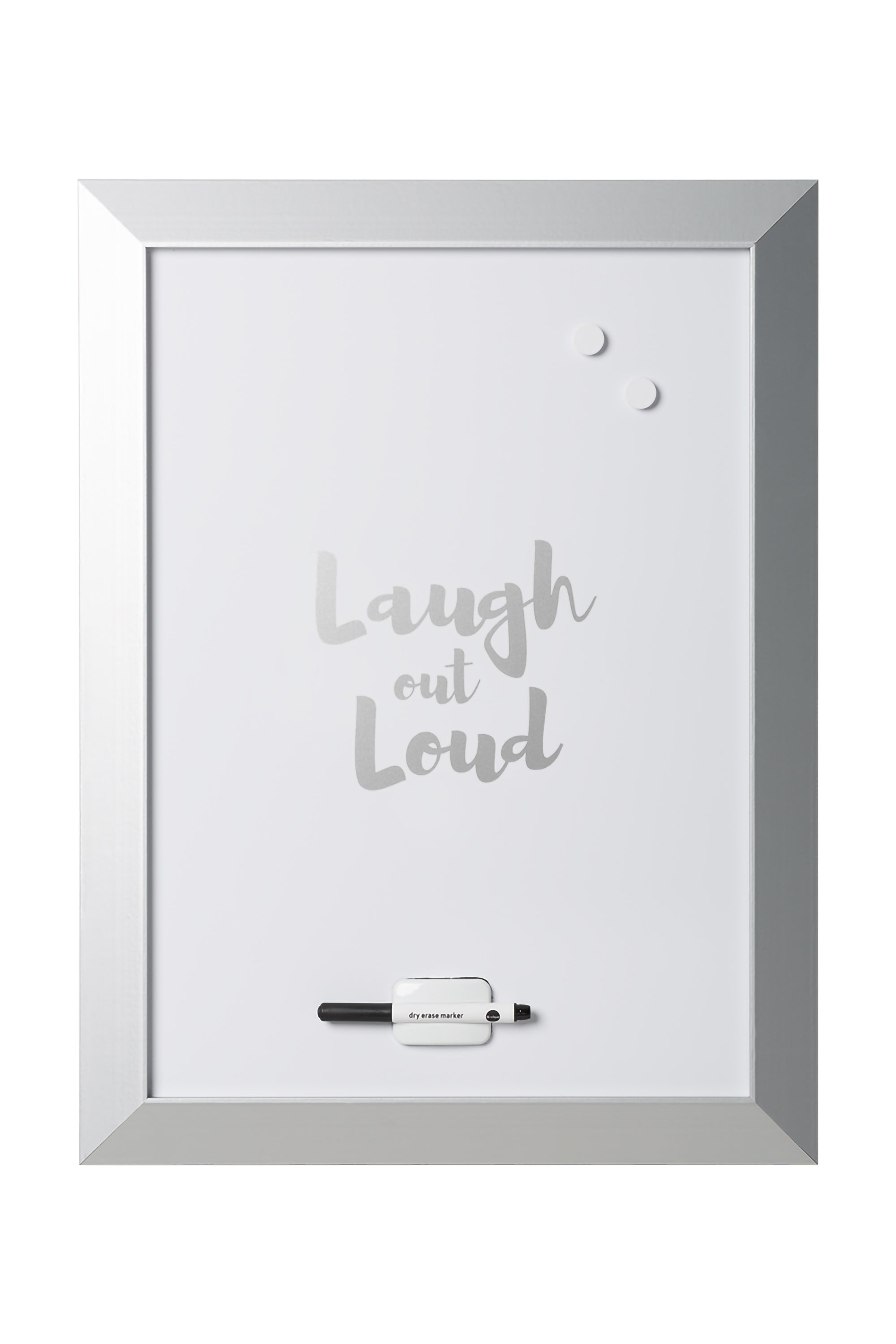 MasterVision Magnetic Dry-Erase Quote Board, "LOL" Quote, Silver Metallic Frame, 18" x 24"