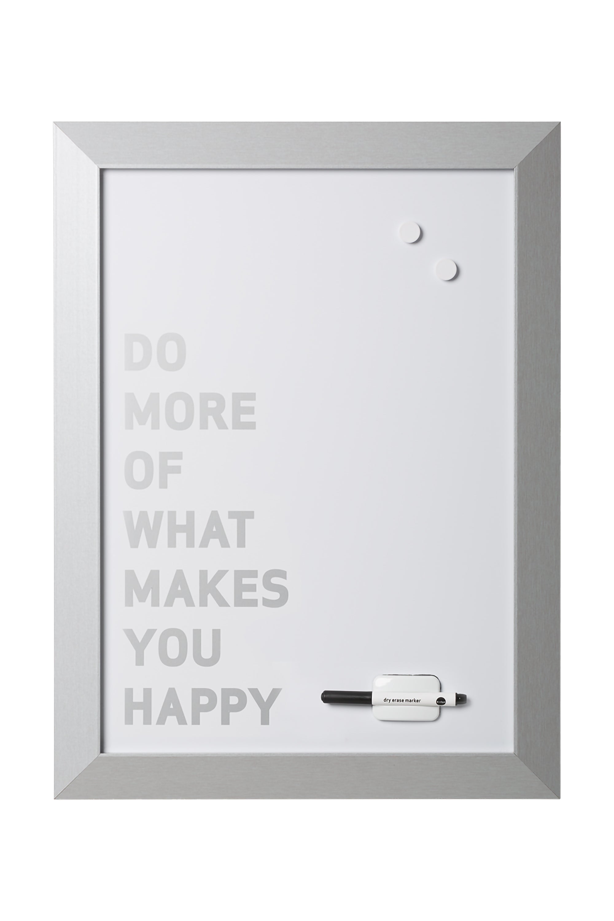 MasterVision Magnetic Dry-Erase Quote Board, "DO MORE..." Quote, Silver Metallic Frame, 18" x 24"