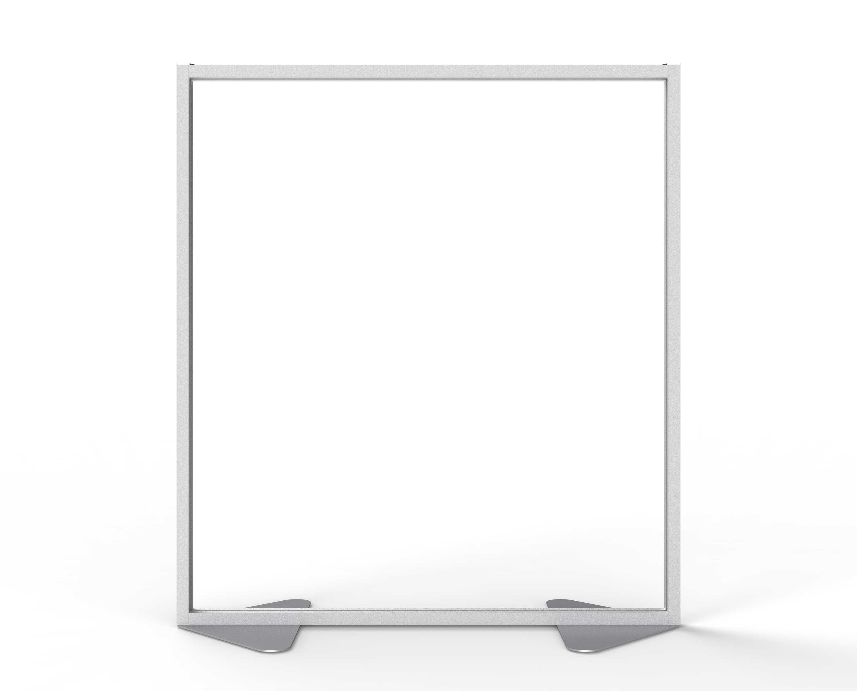 Ghent Floor Partition w/ Aluminum Frame and Full Panel Infill, Clear Acrylic, 54"H x 48"W_1