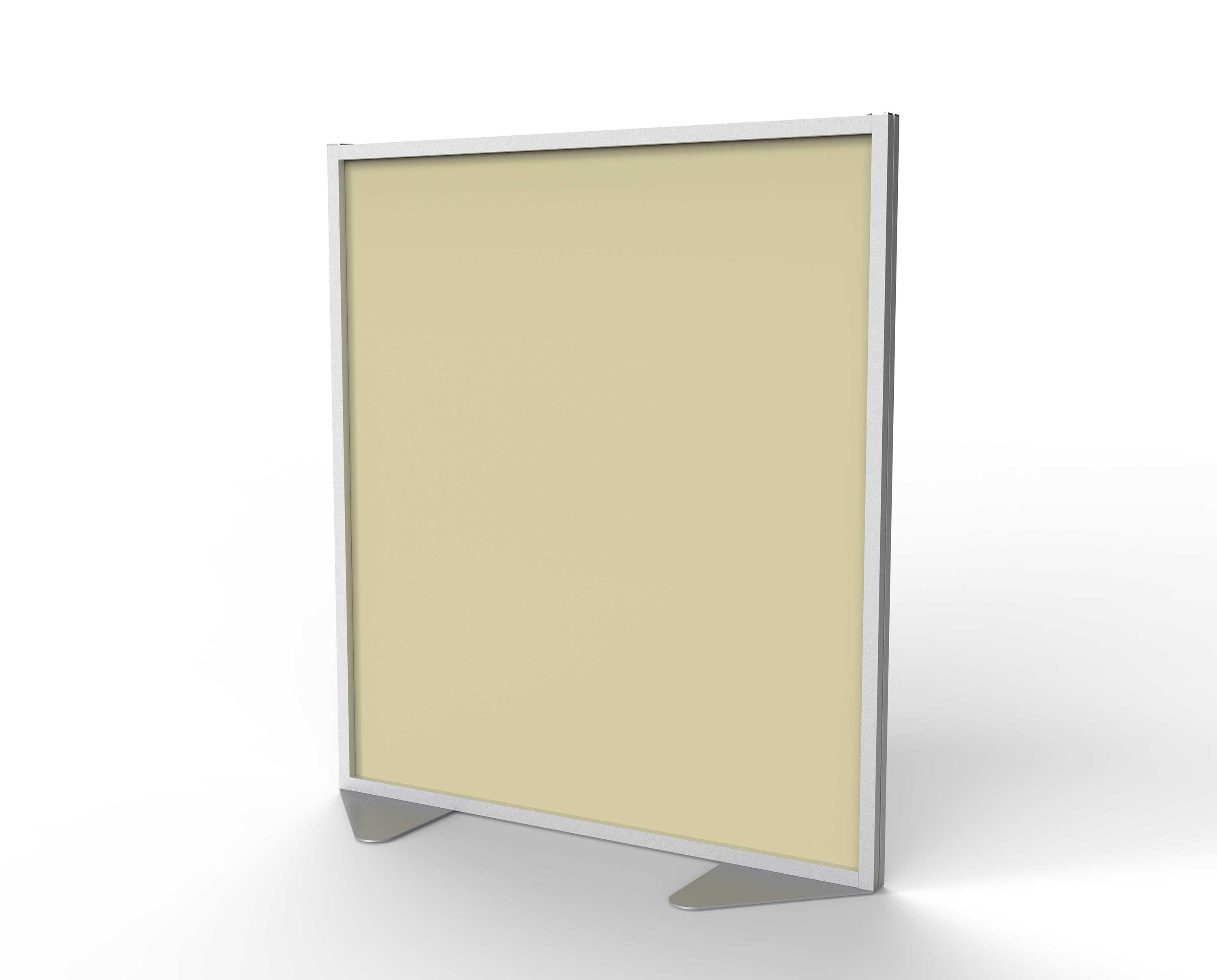 Ghent Floor Partition w/ Aluminum Frame and Full Panel Infill, Caramel Vinyl, 54"H x 48"W_0