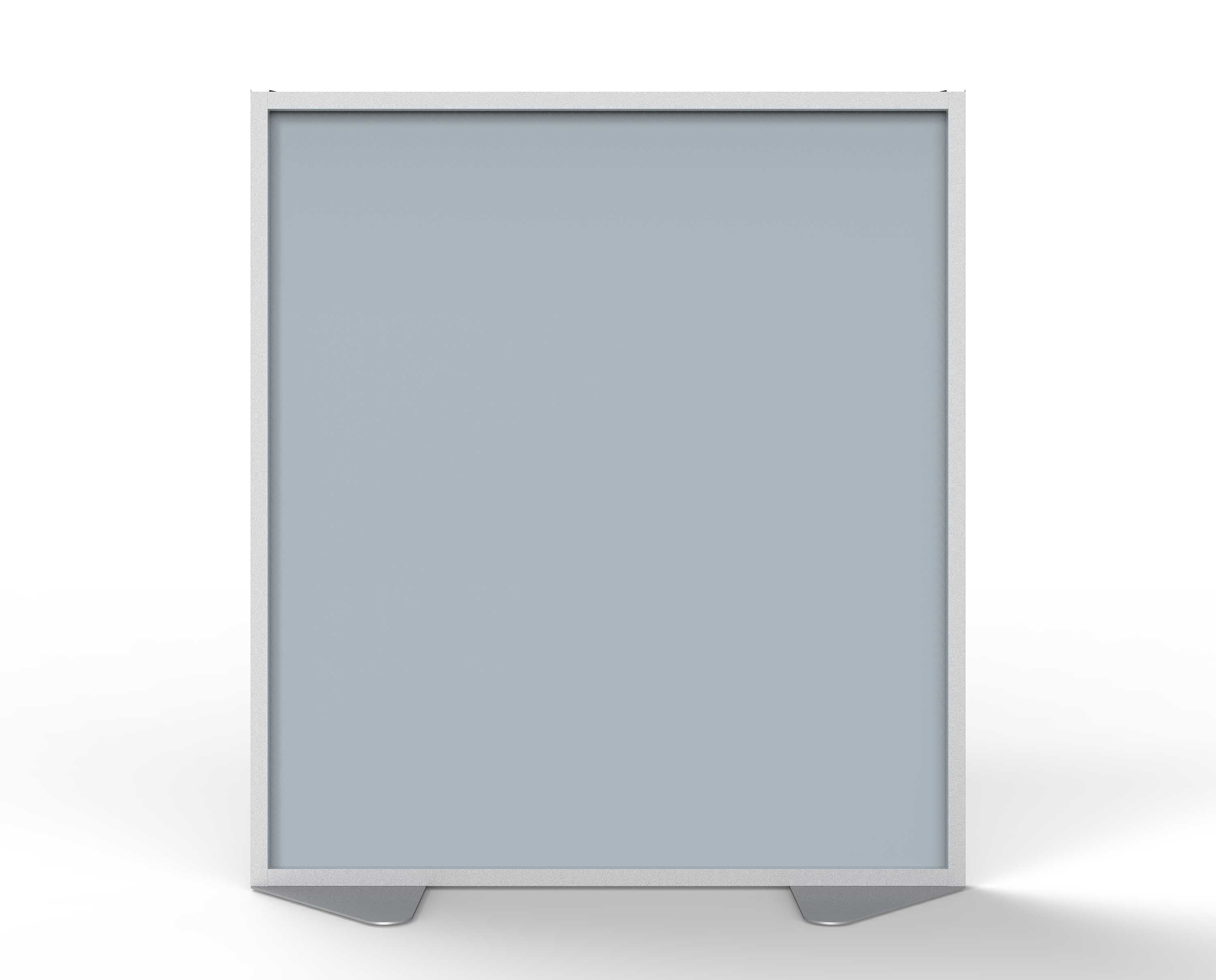 Ghent Floor Partition w/ Aluminum Frame and Full Panel Infill, Silver Vinyl, 54"H x 48"W_1