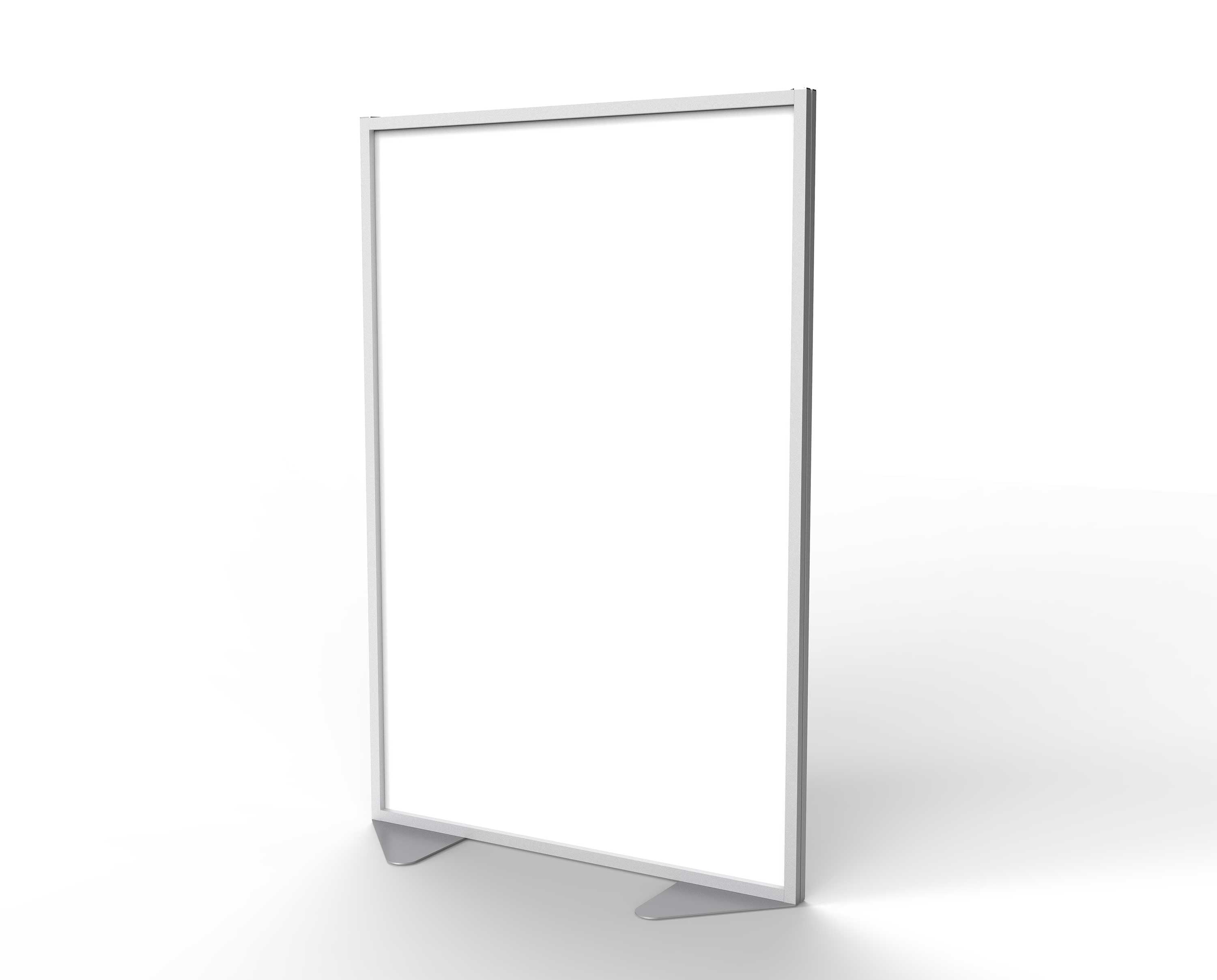 Ghent Floor Partition w/ Aluminum Frame and Full Panel Infill, Porcelain, 72"H x 48"W_0