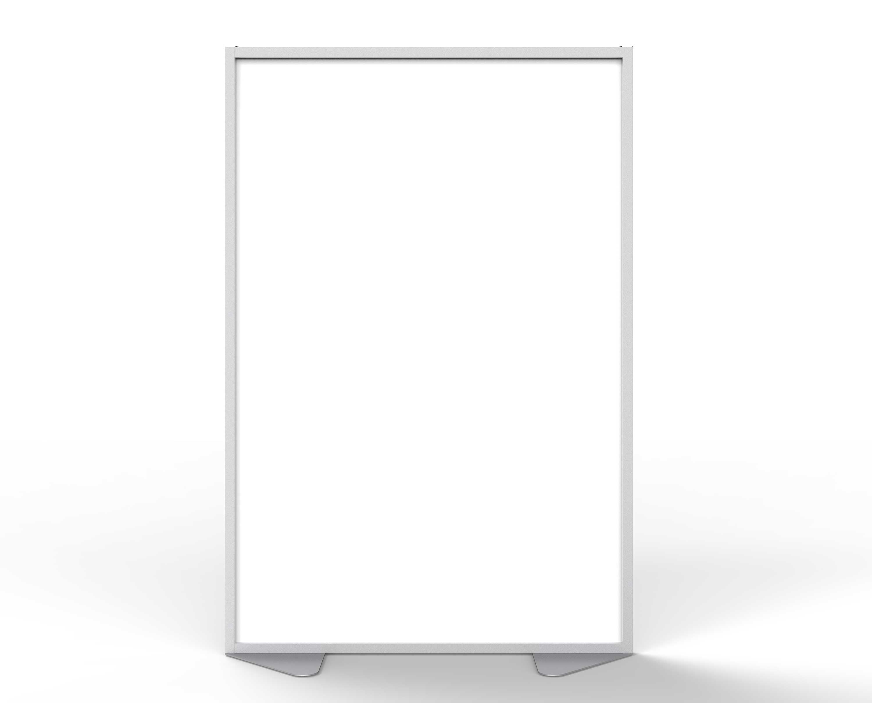 Ghent Floor Partition w/ Aluminum Frame and Full Panel Infill, Porcelain, 72"H x 48"W_1