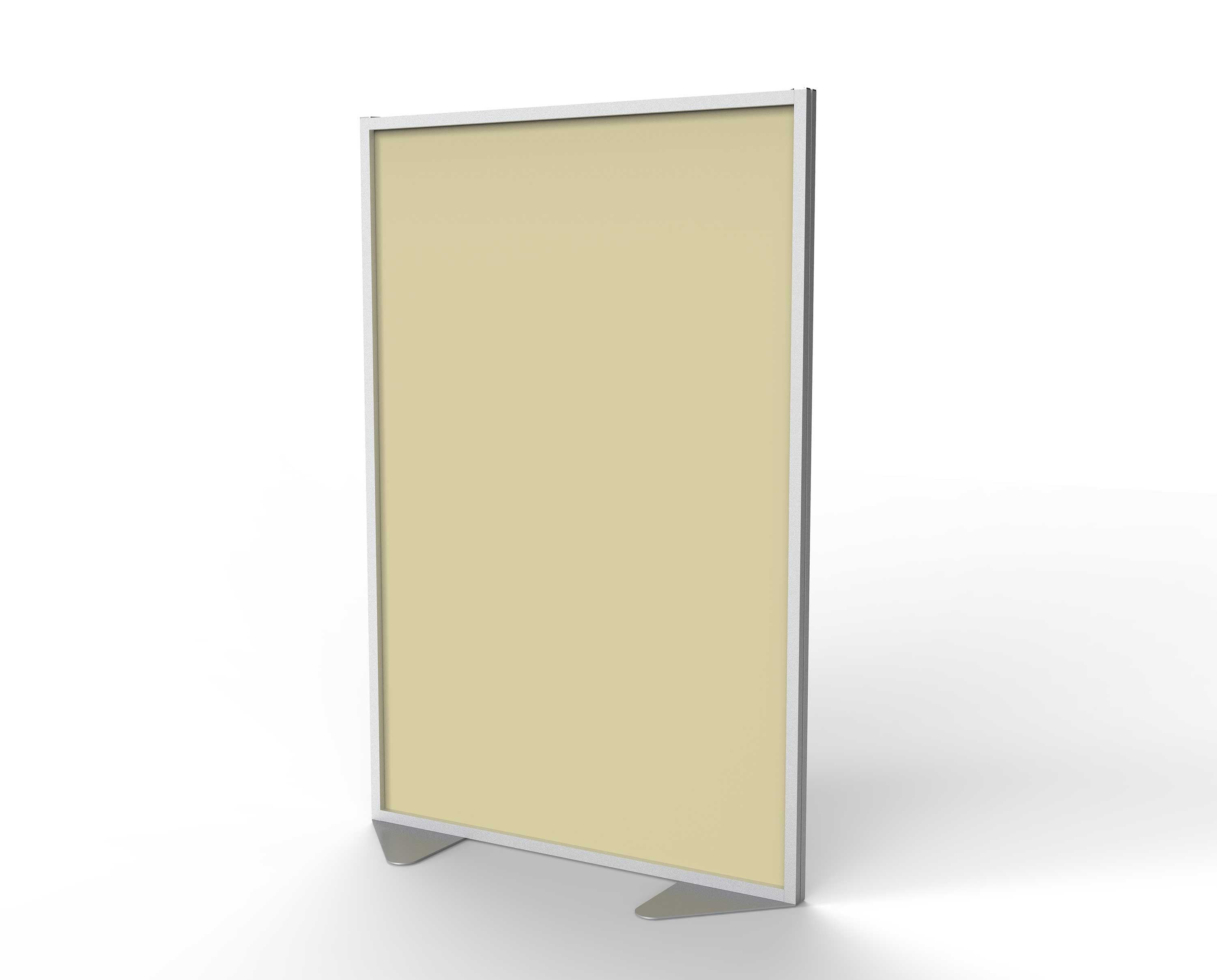 Ghent Floor Partition w/ Aluminum Frame and Full Panel Infill, Caramel Vinyl, 72"H x 48"W_0