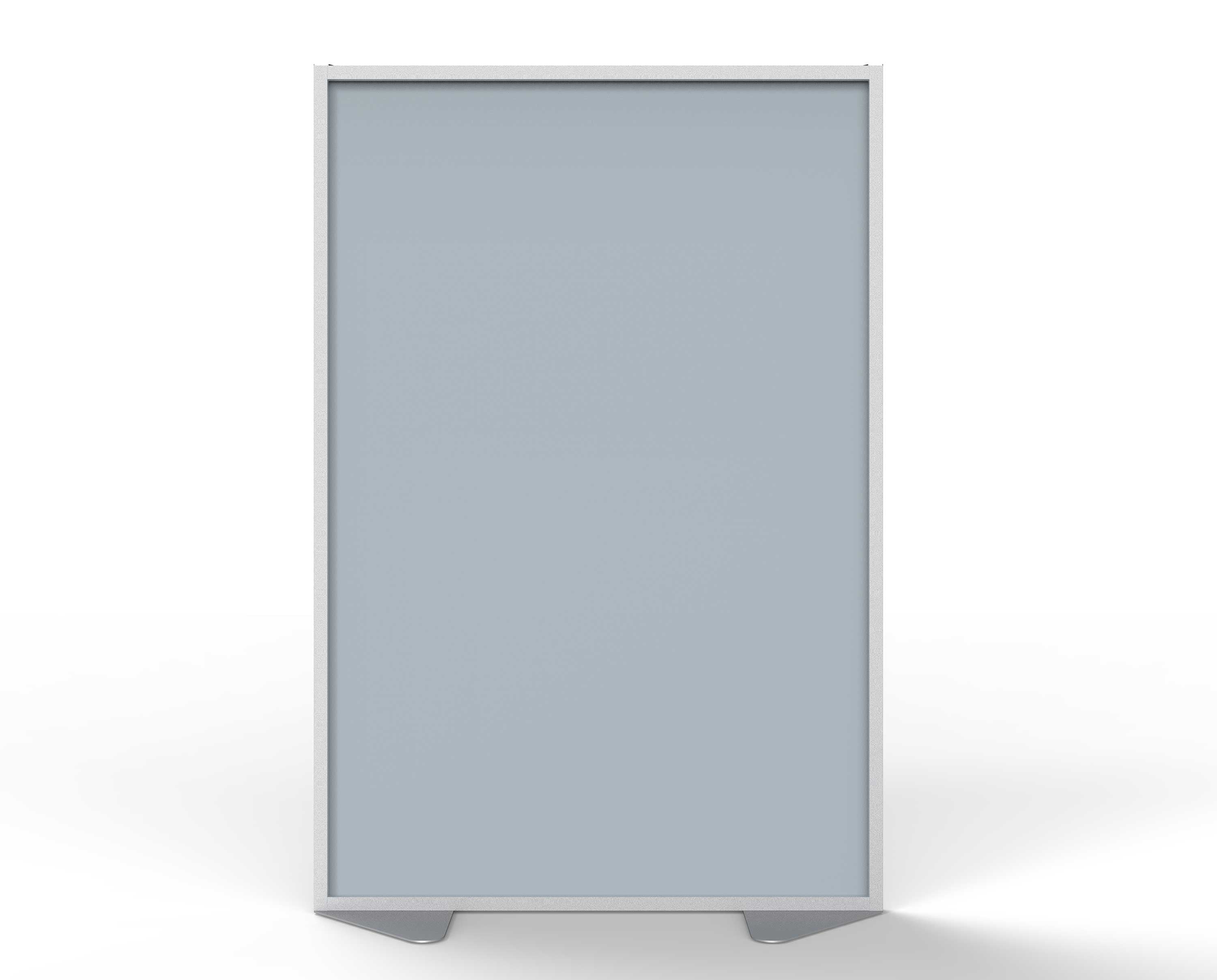 Ghent Floor Partition w/ Aluminum Frame and Full Panel Infill, Silver Vinyl, 72"H x 48"W_1