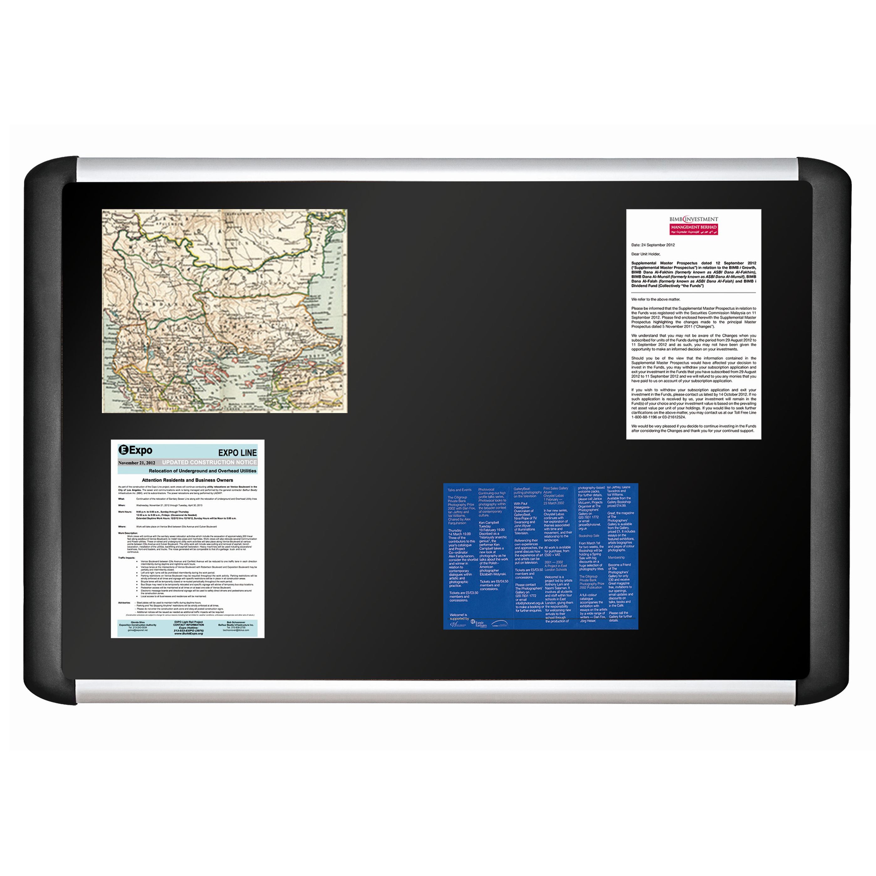 MasterVision MVI Soft-Touch Foam Bulletin Board, 48" x 96", Black