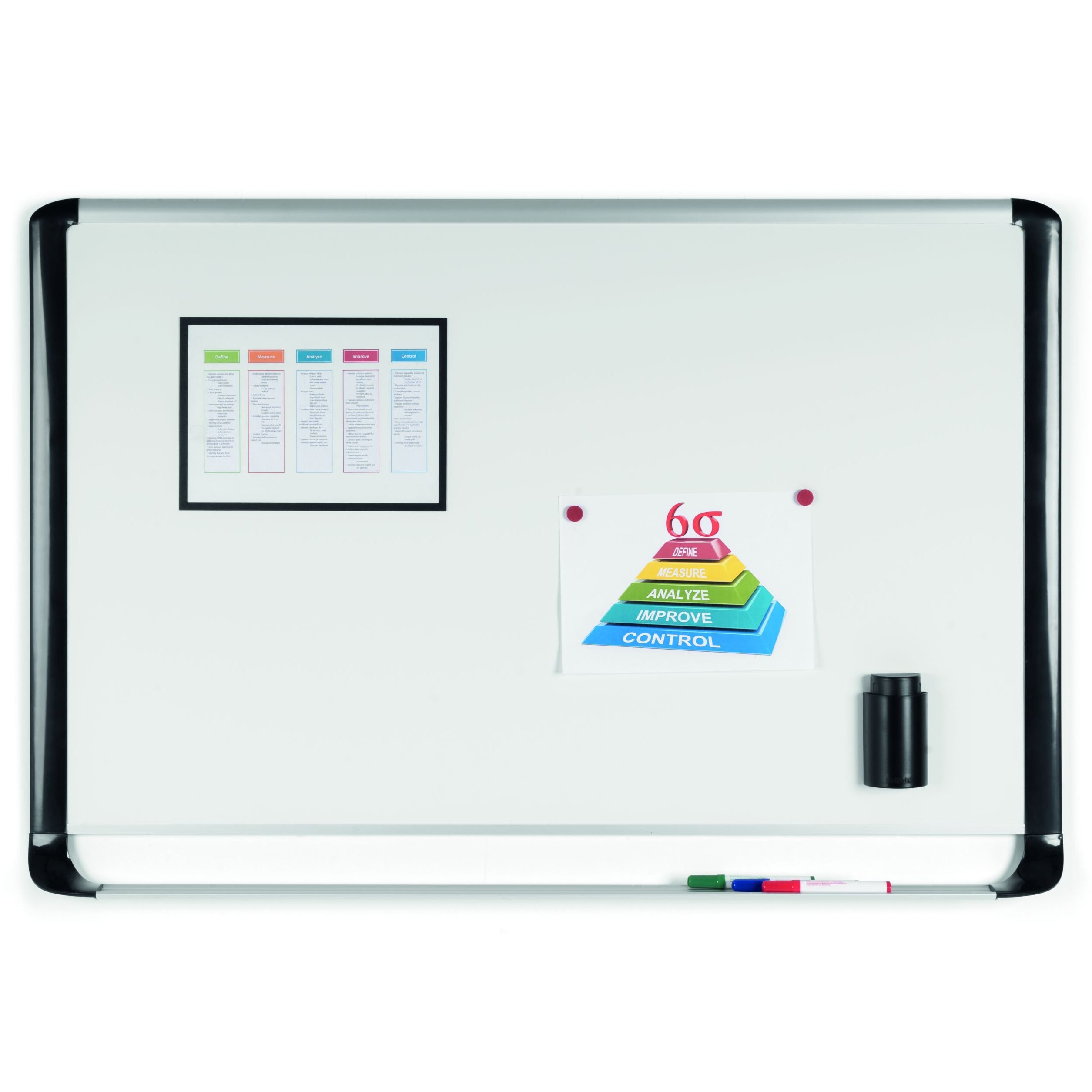 MasterVision MVI Magnetic Steel Dry-Erase Board, 48" x 72", Aluminum & Black Frame_1