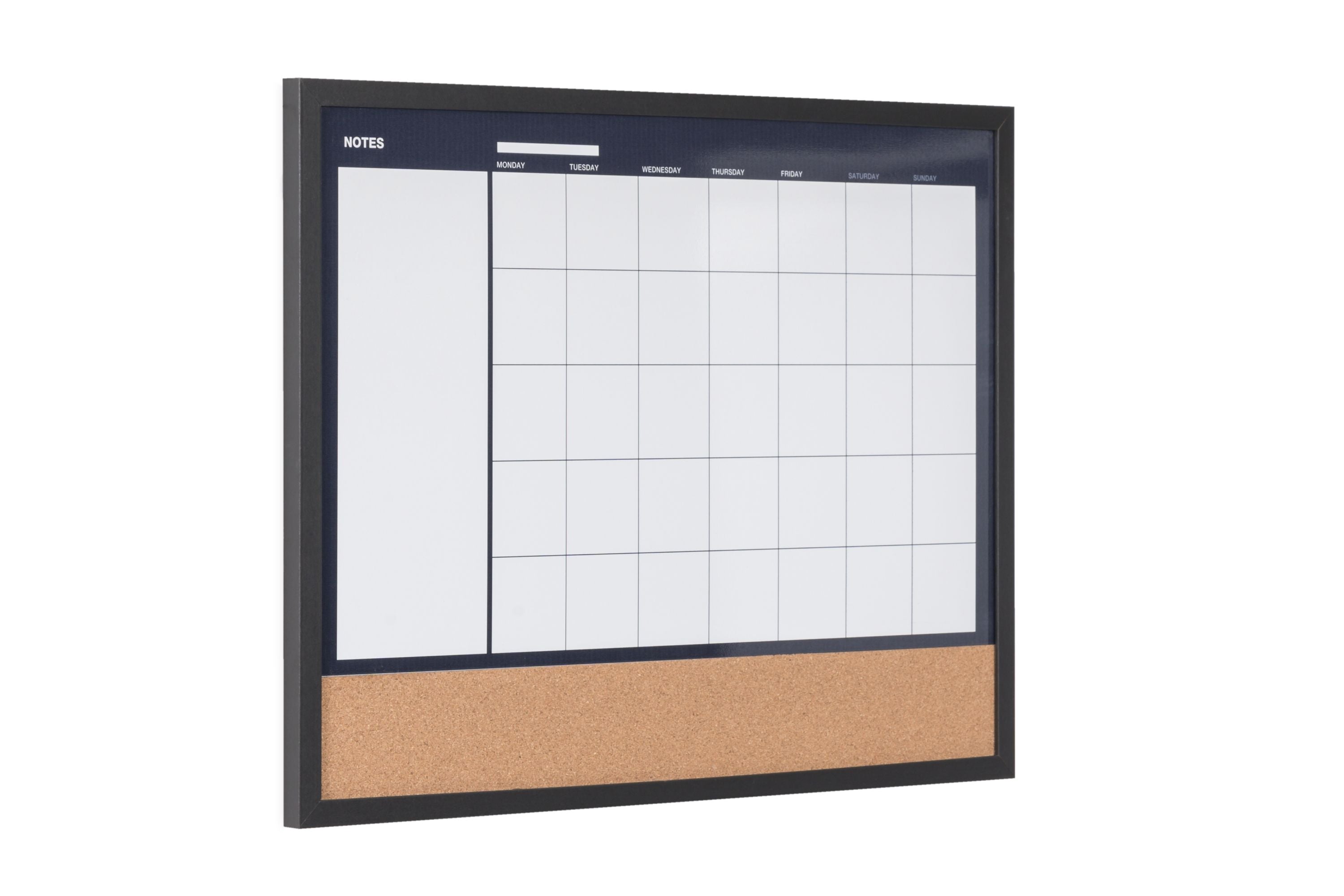 MasterVision 3-in-1 Dry-Erase Calendar Planner Board, 18" x 24", Black Frame