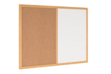 MasterVision Maya Combo Board, Melamine Dry-Erase and Cork, 24"  x 36", Oak Frame