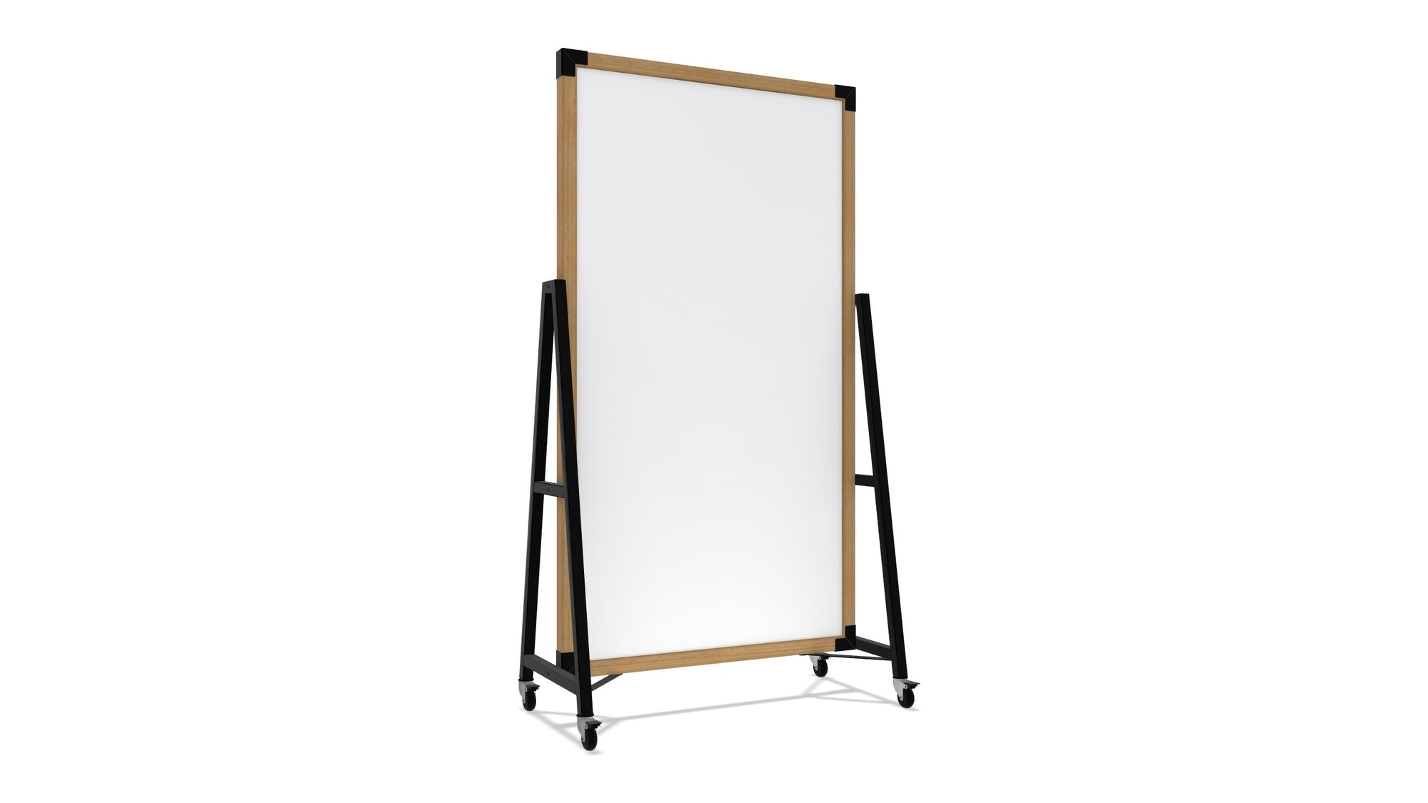 Ghent Prest Mobile Magnetic Whiteboard, Natural Oak   Frame, 74&quot;H x 40&quot;W_0