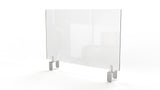 Ghent Partition Extender, Clear Thermoplastic w/ Attached Clamp, 24" H x 42" W_0