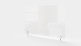 Ghent Partition Extender, Clear Thermoplastic w/ Screws, 18" H x 24" W_0