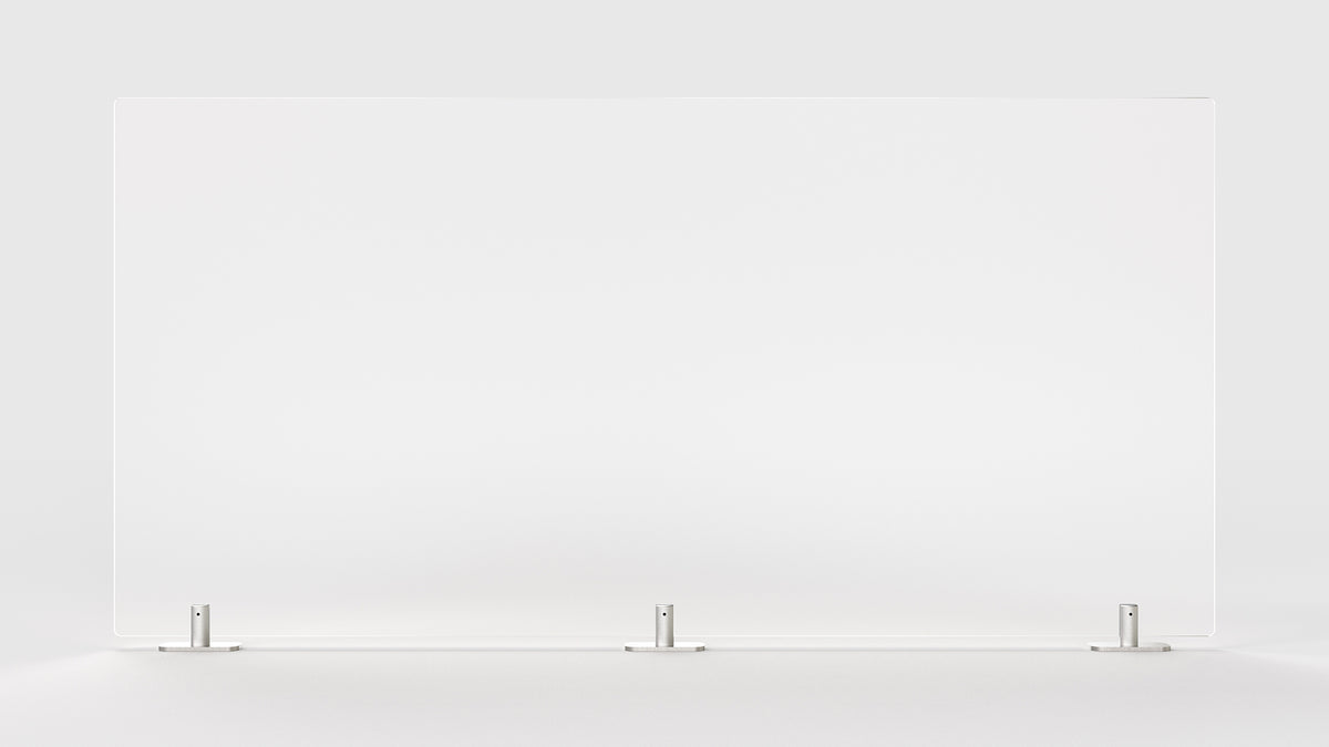 Ghent Partition Extender, Frosted Thermoplastic w/ Tape, 24"H x 48"W_0