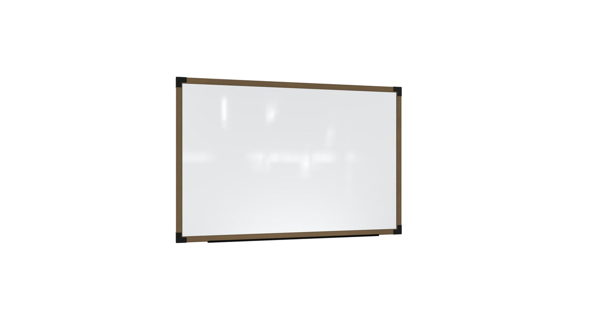 Ghent Prest Wall Whiteboard, Magnetic, Driftwood Oak   Frame, 3'H x 4'W_0