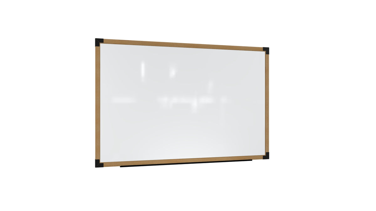Ghent Prest Wall Whiteboard, Magnetic, Natural Oak   Frame, 4'H x 5'W_0