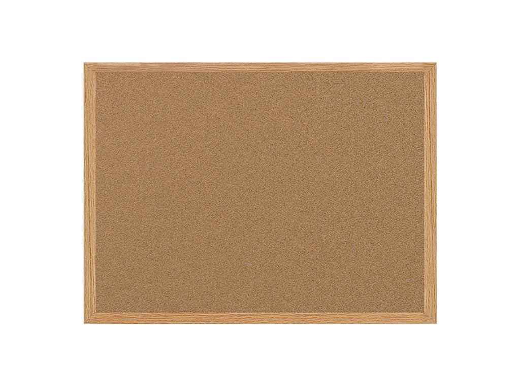 MasterVision Earth Cork Bulletin Board, 48" x 72", Oak MDF Frame