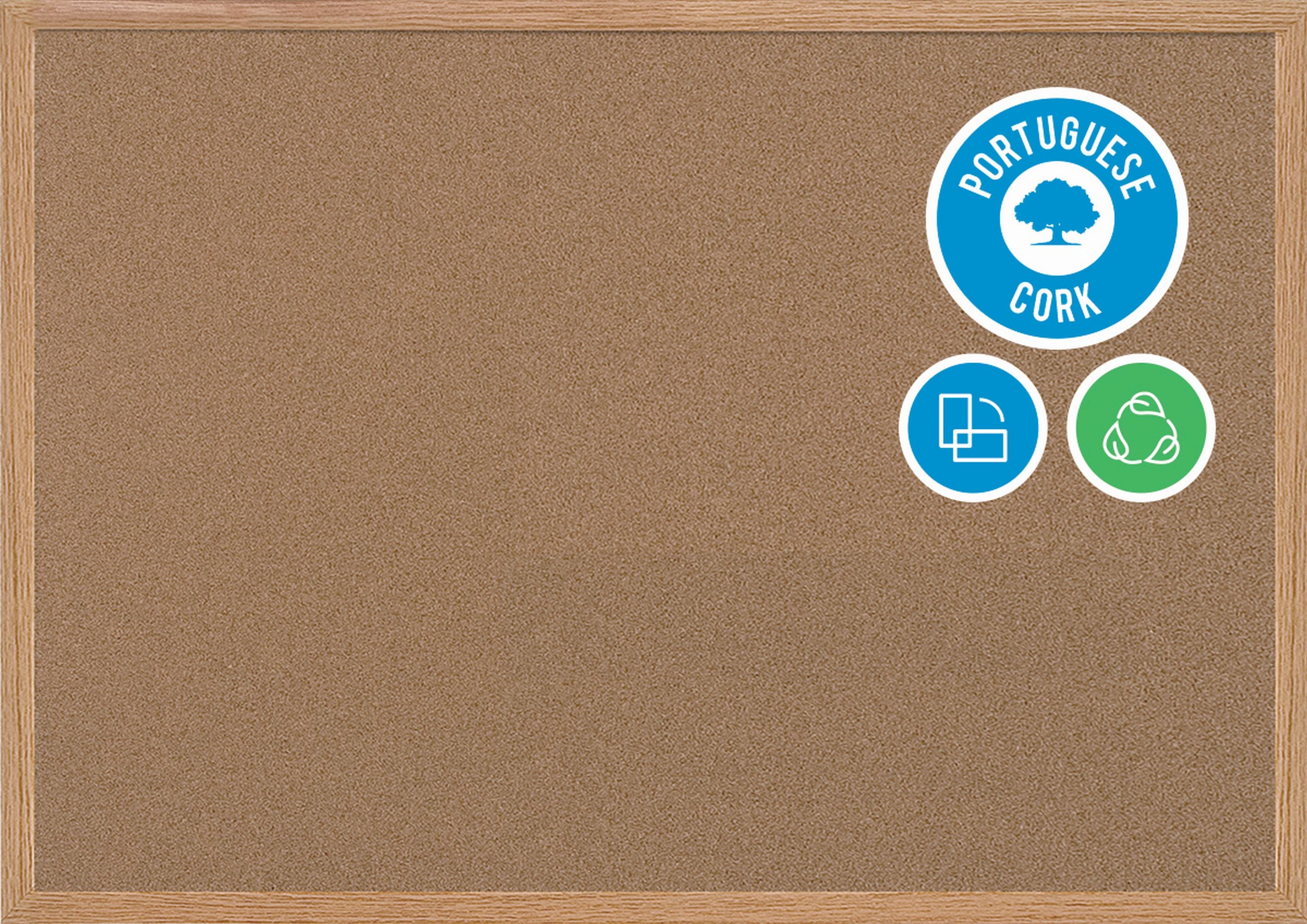 MasterVision Earth Cork Bulletin Board, 48" x 72", Oak MDF Frame