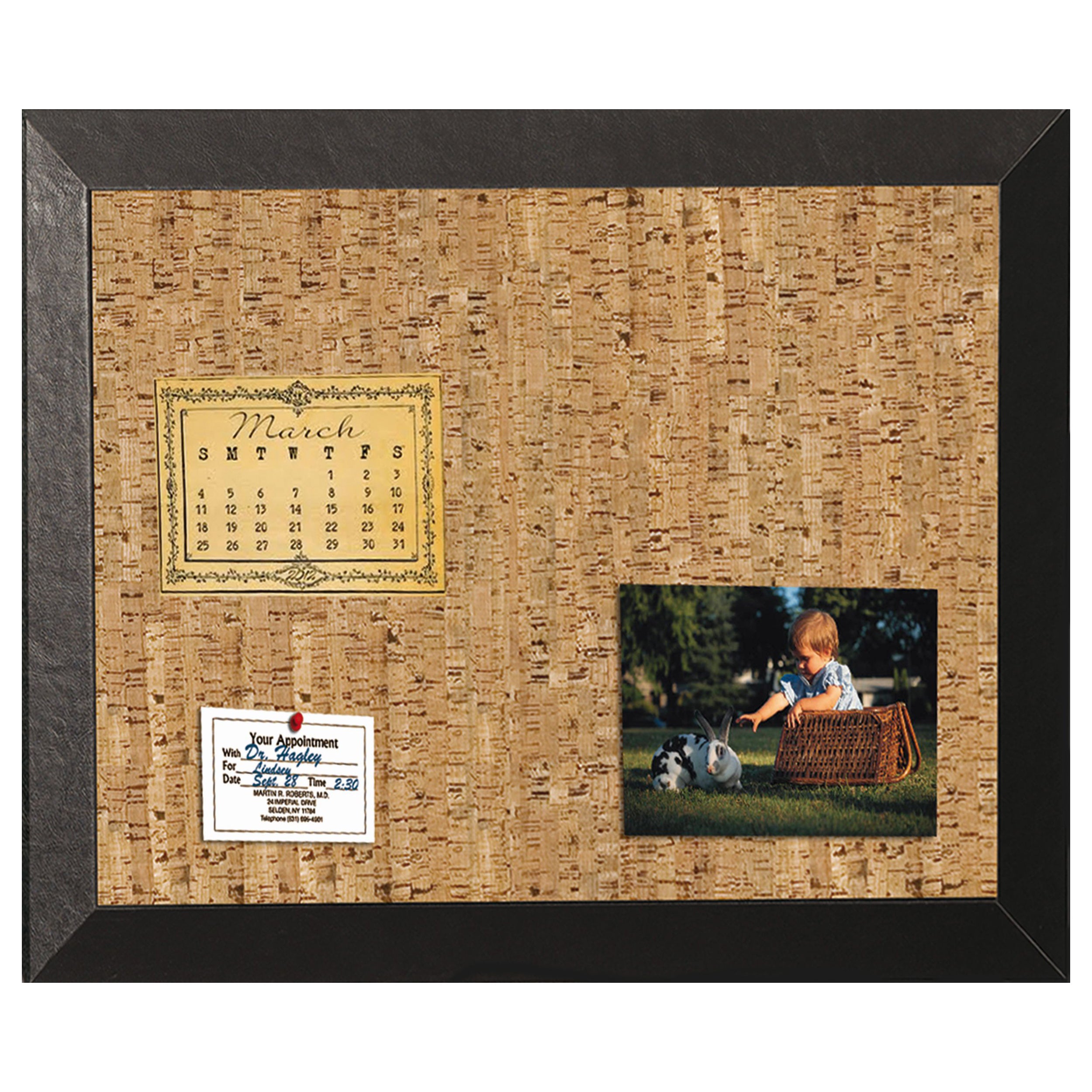 MasterVision Kamashi Cork Bulletin Board, Black MDF Frame, 24" x 36"