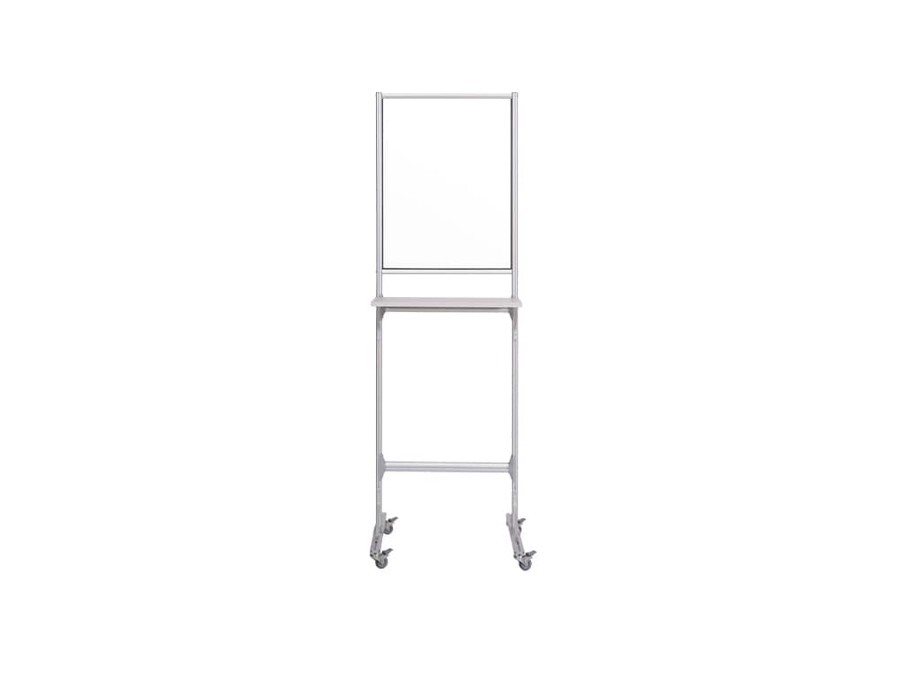 Mobile Self-Standing Individual Glass Workstation, 24" x 76", Glass Board, Anodized Aluminum Structure_1