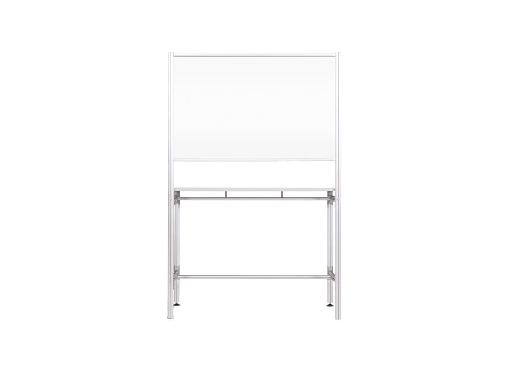 Mobile Self-Standing Individual Glass Workstation,73" x 48", Glass Board, Anodized Aluminum Structure_1