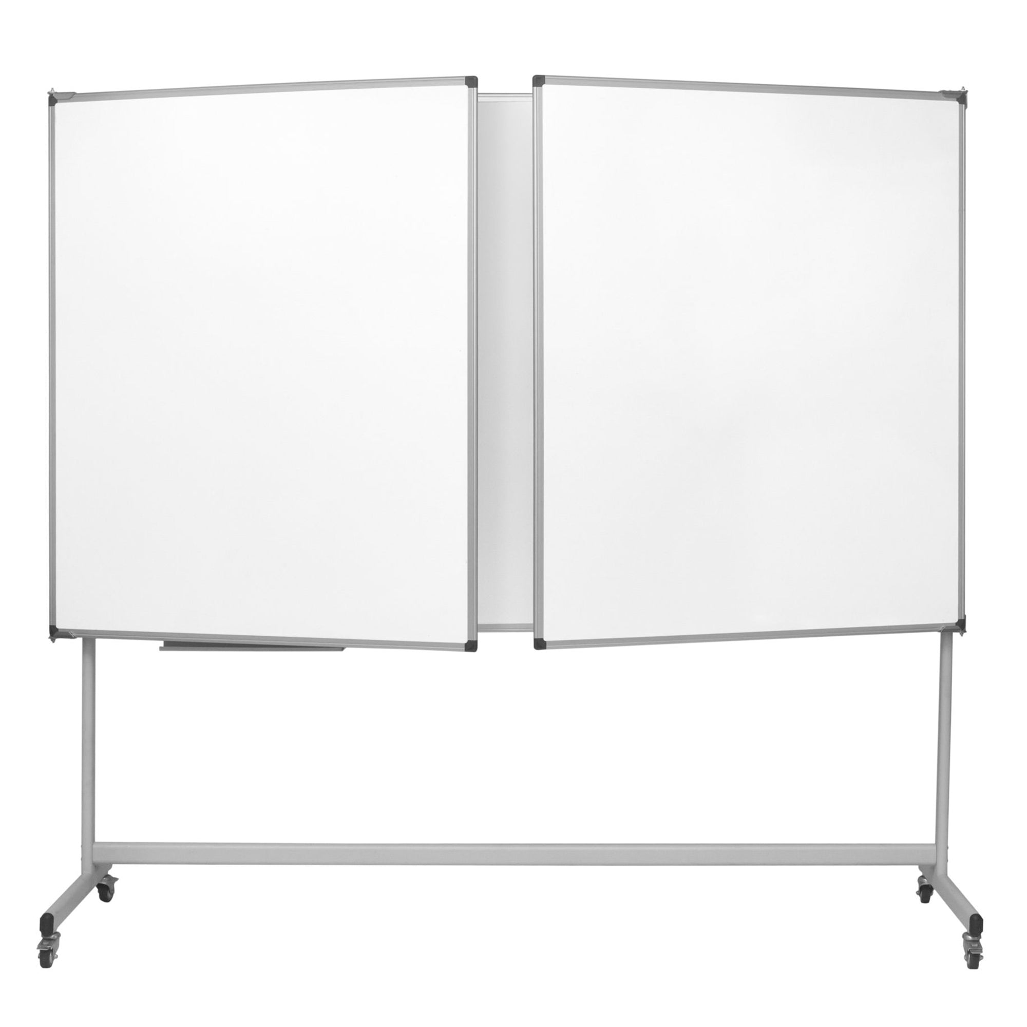 MV Industrial Mobile Magnetic Trio Dry-Erase Board Easel, 80" x 40" when Closed