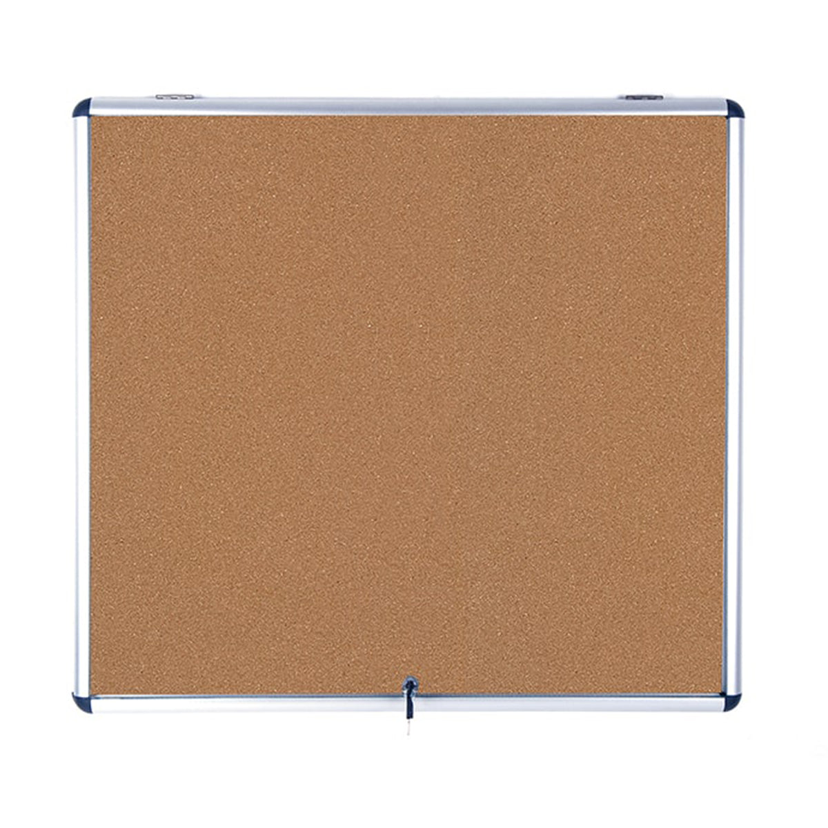 MasterVision Slim Line Cork Bulletin Enclosed Board Cabinet, Single Top Hinged Door, 47"  x 38"