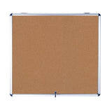 MasterVision Slim Line Cork Bulletin Enclosed Board Cabinet, Single Top Hinged Door, 47"  x 38"