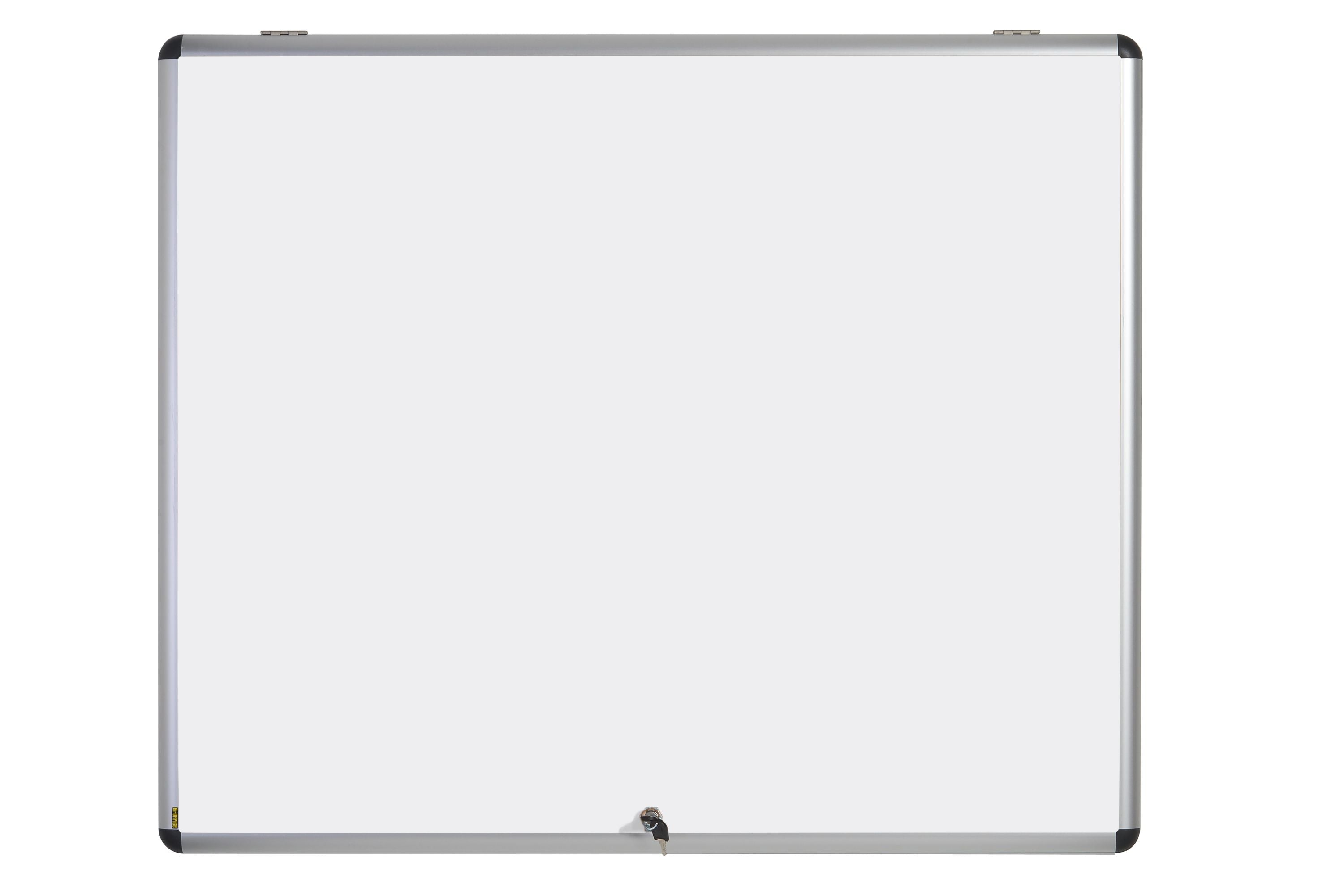 MasterVision Slim Line Magnetic Dry-Erase Enclosed Board Cabinet, Single Top Hinged Door, 47"  x 38.5"