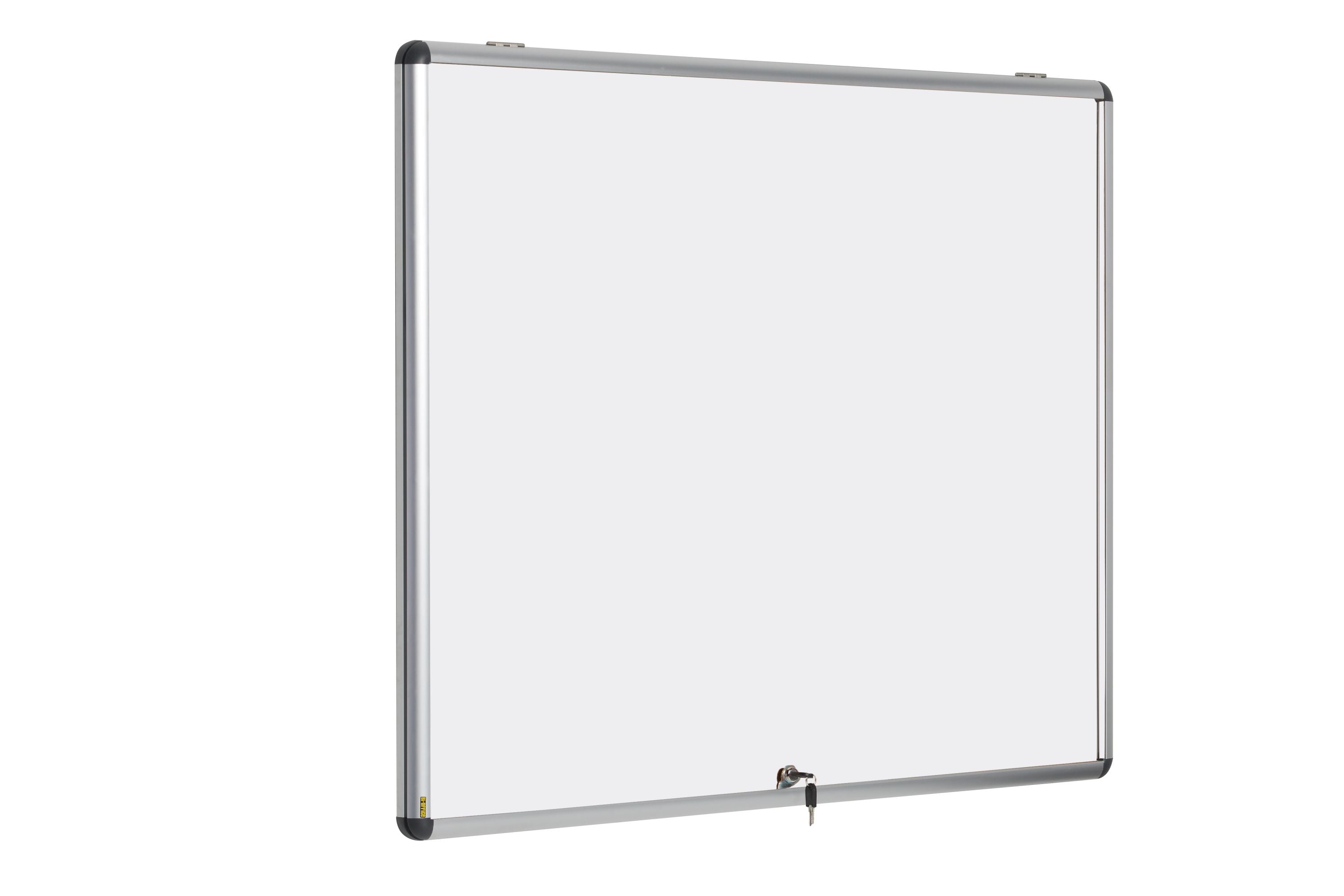 MasterVision Slim Line Magnetic Dry-Erase Enclosed Board Cabinet, Single Top Hinged Door, 47"  x 38.5"