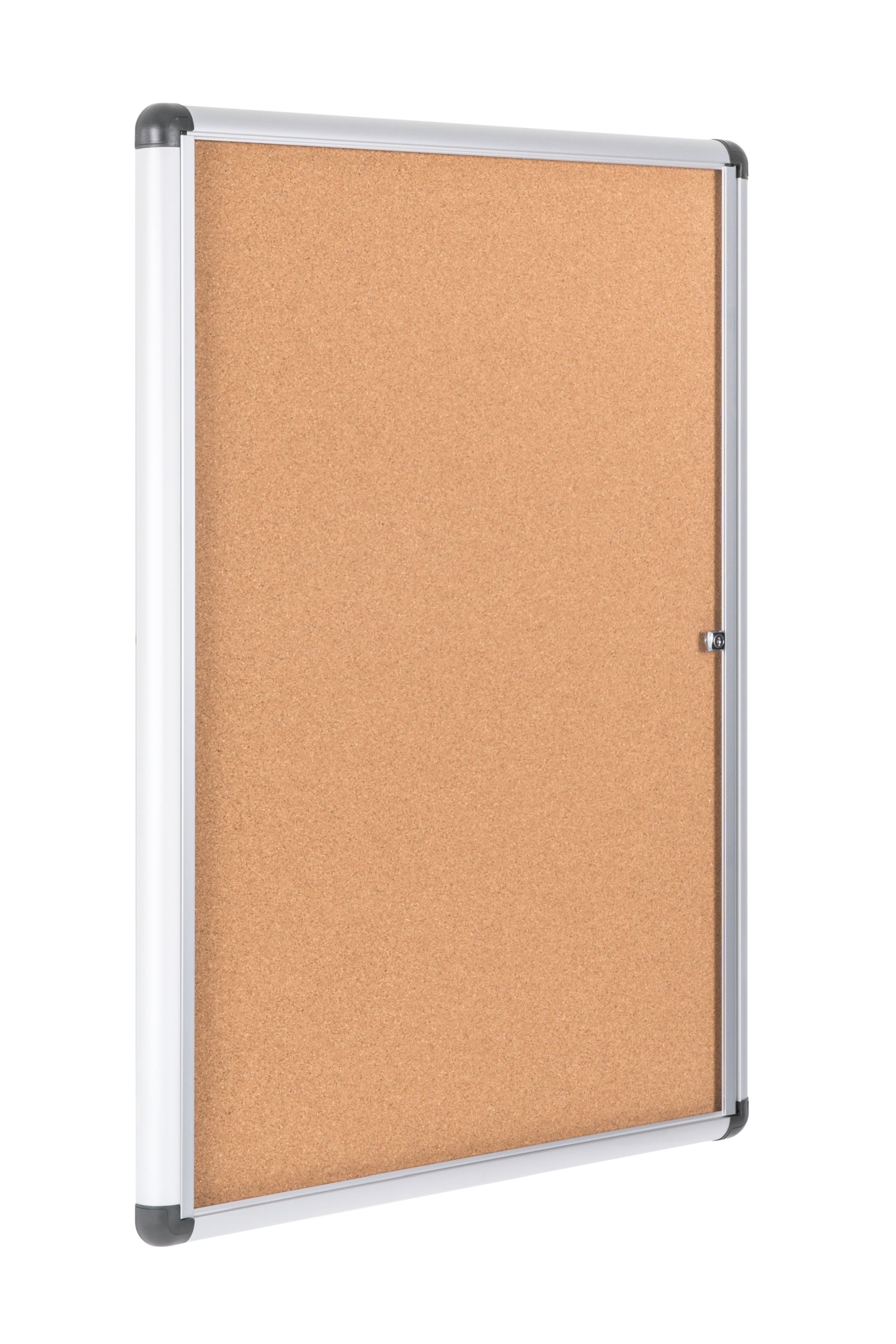 MasterVision Slim Line Cork Bulletin Enclosed Board Cabinet,Single Swing Door, 28"  x 38"