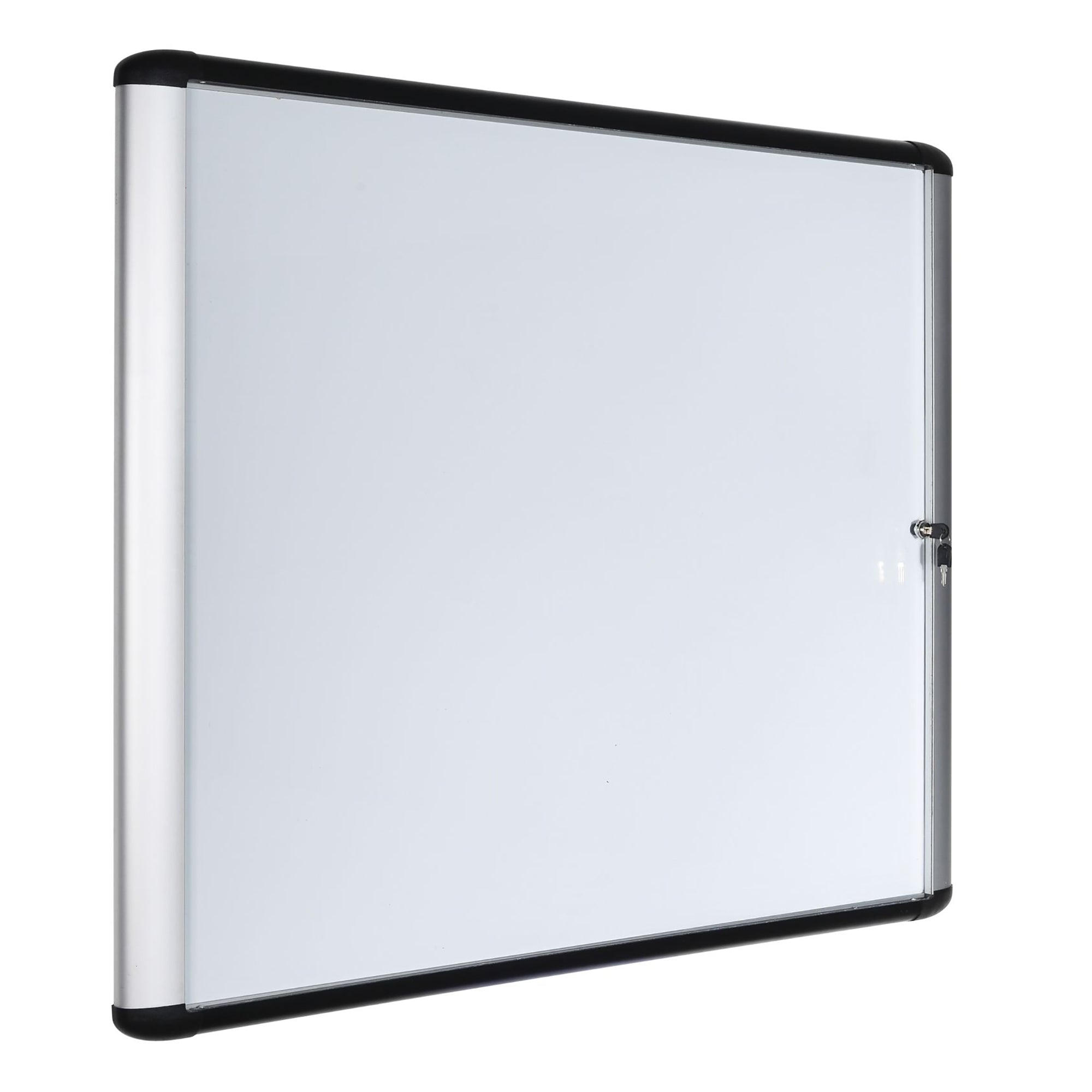 MasterVision MVI Magnetic Porcelain Dry-Erase Enclosed Board Cabinet, Glass Swing Door, 28"  x 38.7", Aluminum Frame