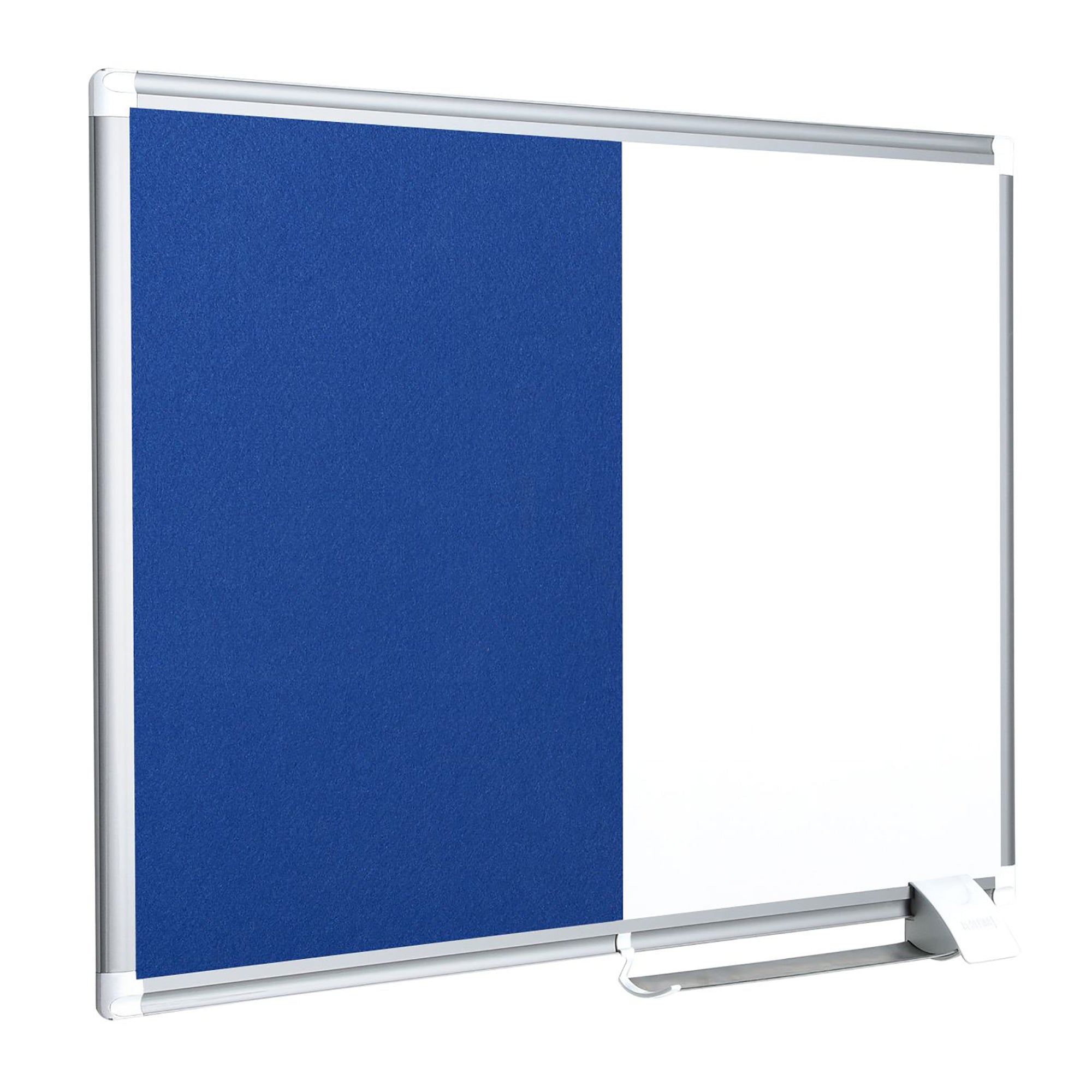 MasterVision NewGen Combo Board, Magnetic Dry-Erase and Blue Felt, 24" x 36", Aluminum Frame