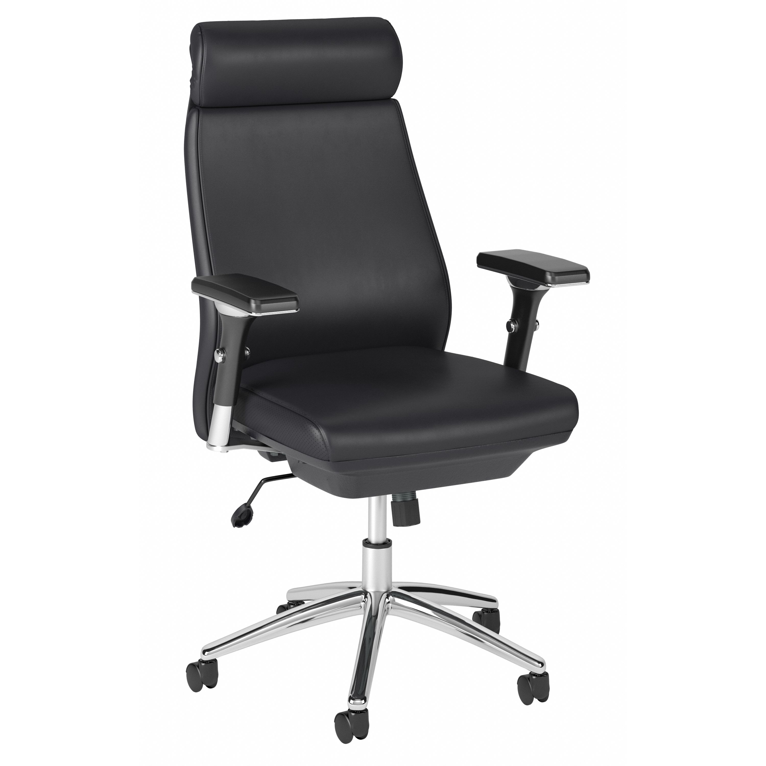 Bush Business Furniture Metropolis High Back Leather Executive Office Chair | Black Leather_0