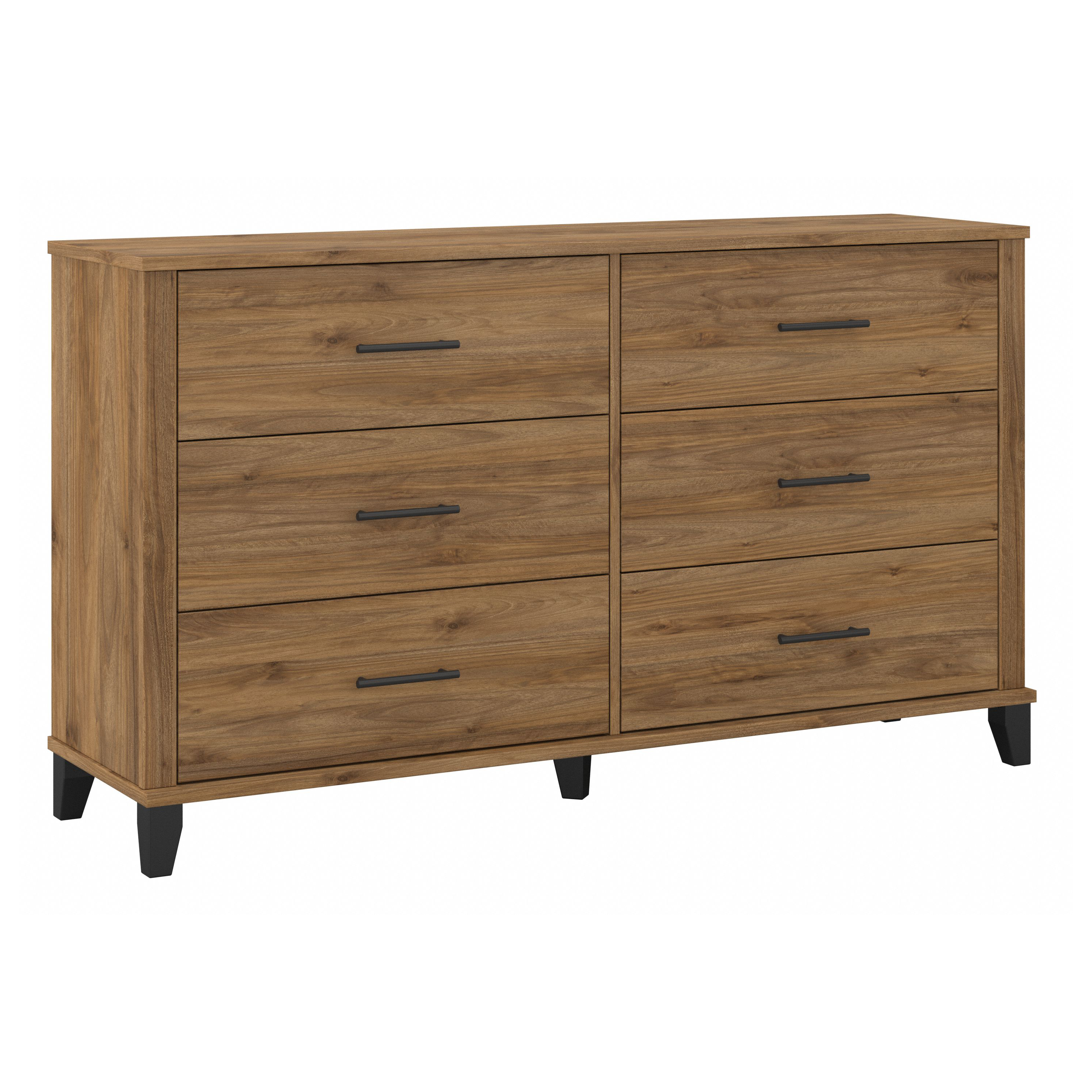 Bush Furniture Somerset 6 Drawer Dresser | Fresh Walnut_0