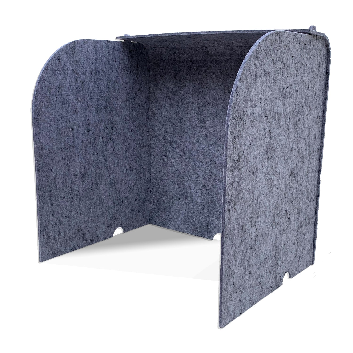 Ghent Acoustic Desktop Surround Protection Screen, Silver PET Felt, 24" H x 24" W x 18"D_0