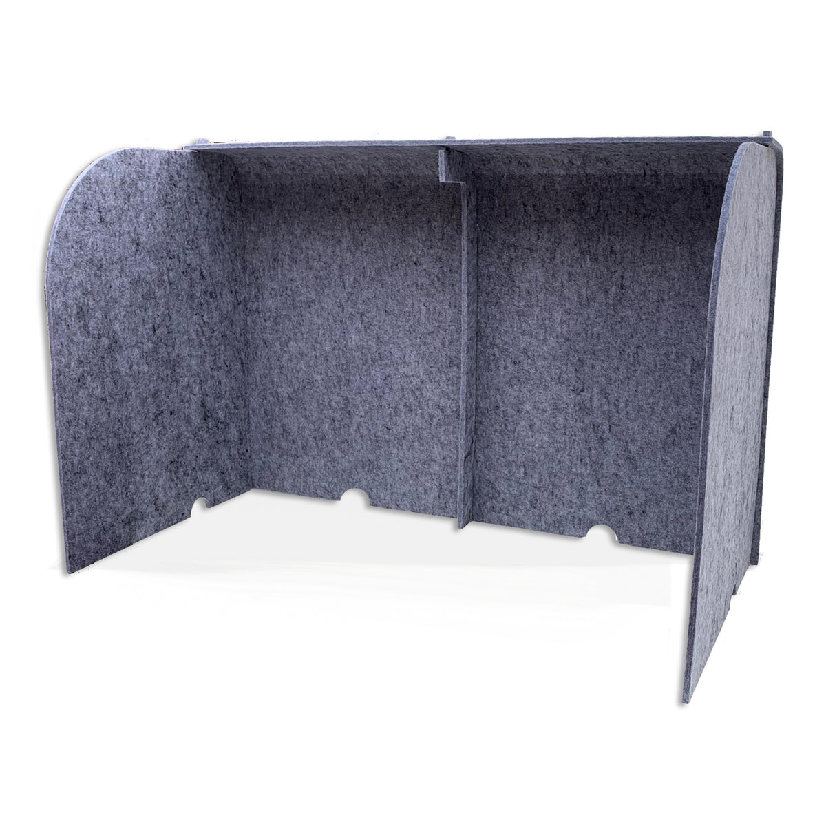 Ghent Acoustic Desktop Surround Protection Screen, Silver PET Felt, 24" H x 36" W x 18"D_0