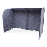 Ghent Acoustic Desktop Surround Protection Screen, Silver PET Felt, 24" H x 36" W x 18"D_0