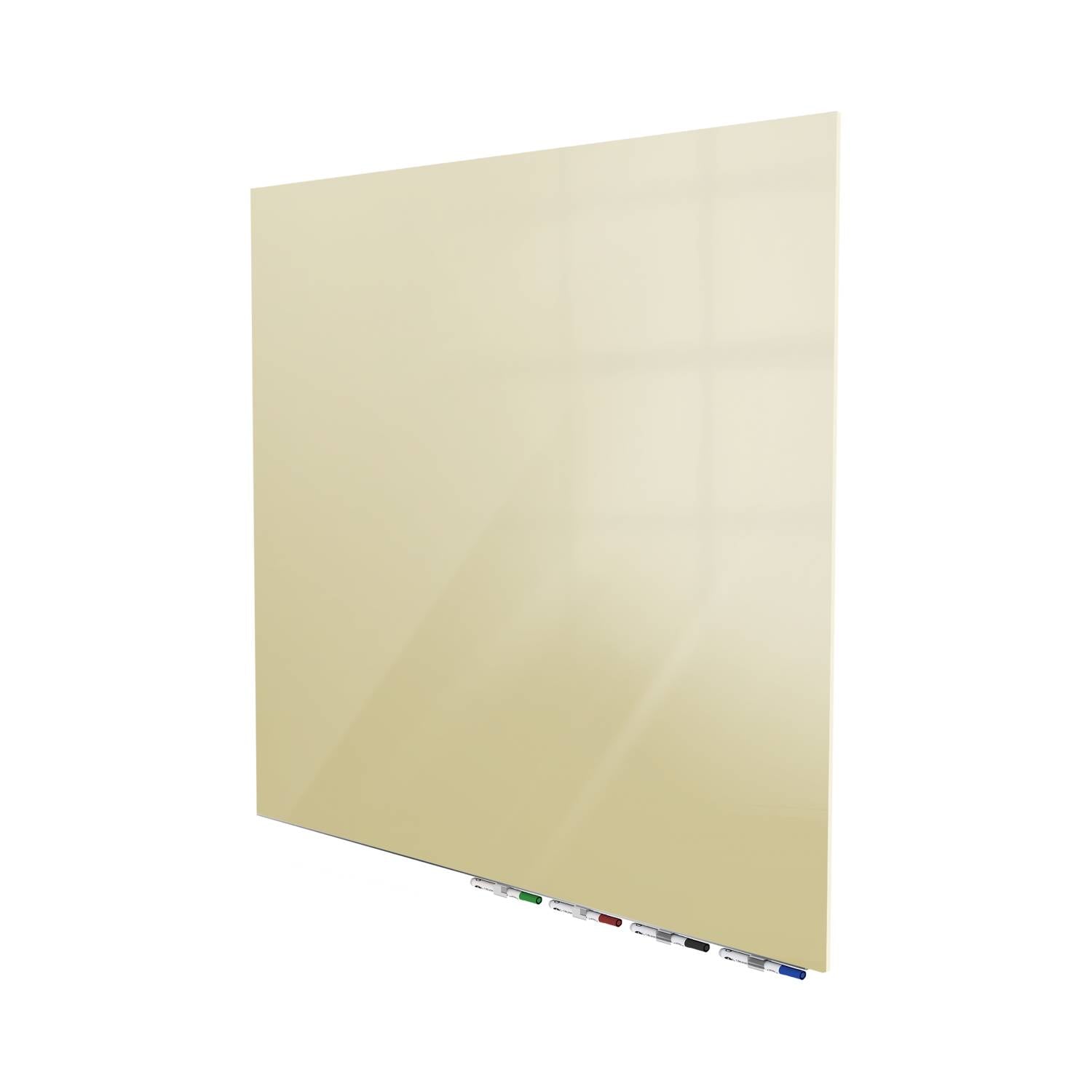 Ghent Aria Low Profile Glassboard, Magnetic, 4'H x 4'W, Square, Beige_0