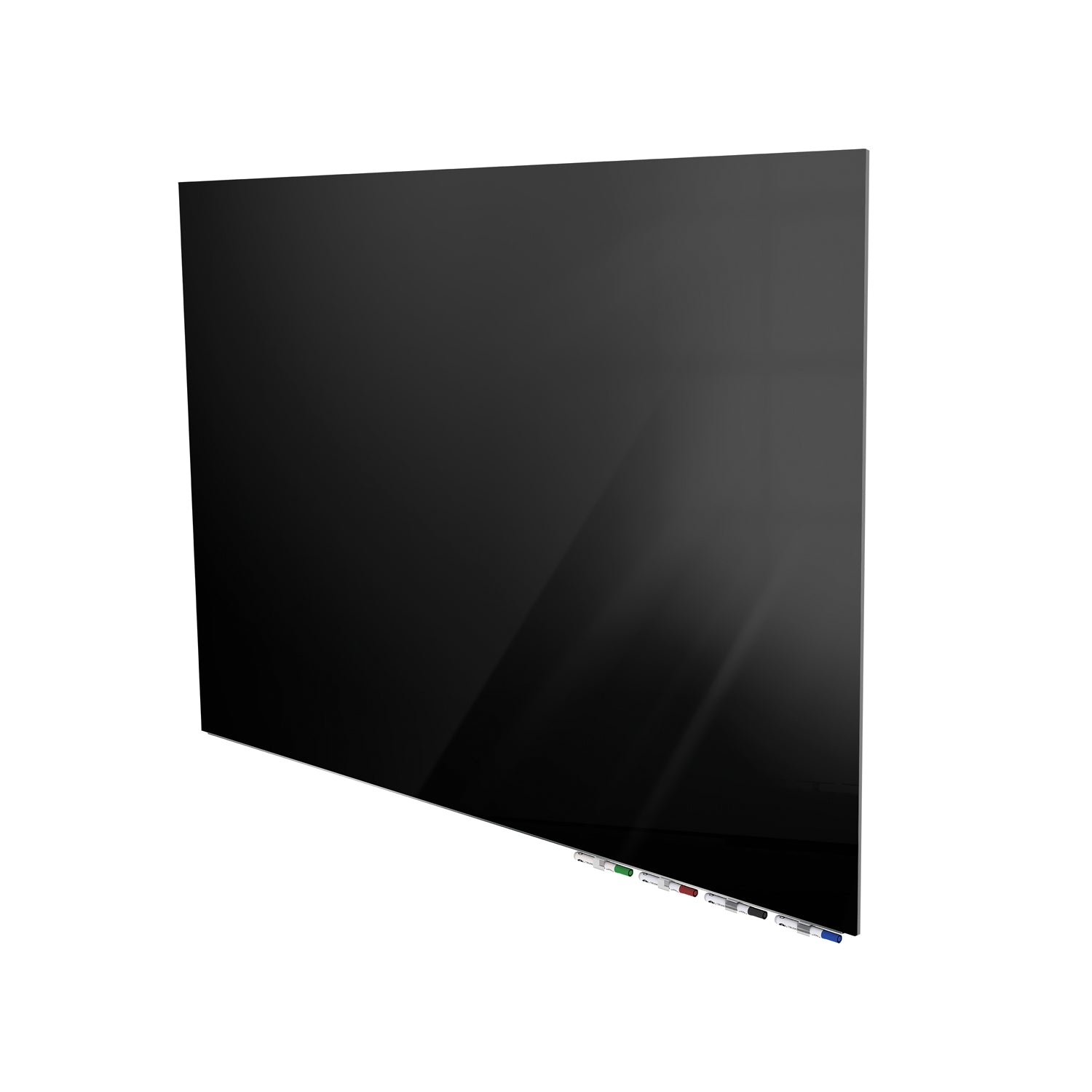 Ghent Aria Low Profile Glassboard, Non-magnetic, 3'H x 4'W, Horizontal, Black_1