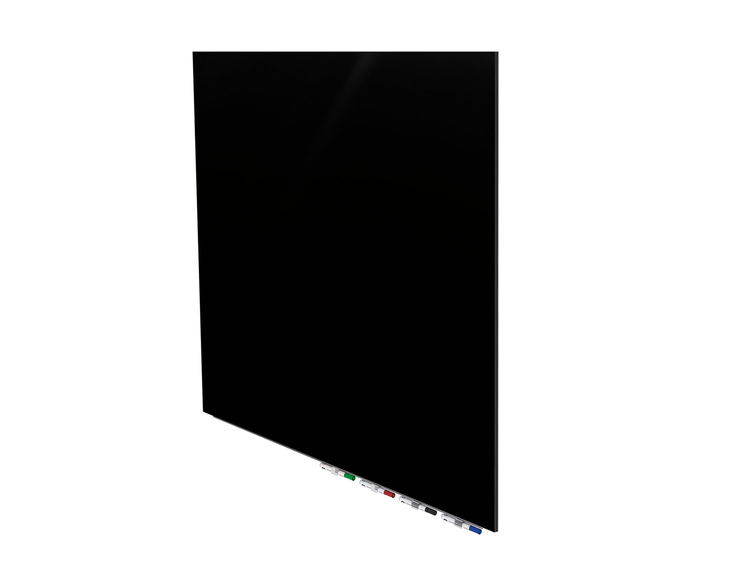 Ghent Aria Low Profile Glassboard, Magnetic, 4'H x 4'W, Square, Black_1