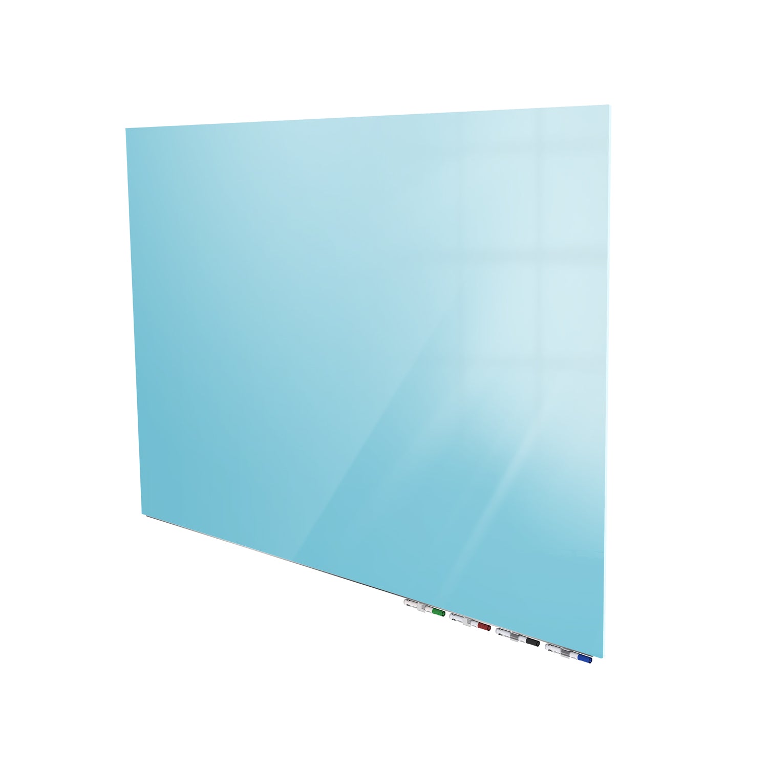 Ghent Aria Low Profile Glassboard, Magnetic, 2'H x 3'W, Horizontal, Blue_1