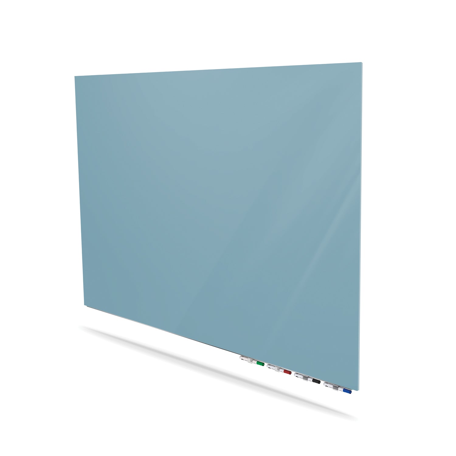 Ghent Aria Low Profile Glassboard, Magnetic, 3'H x 4'W, Horizontal, Denim_2