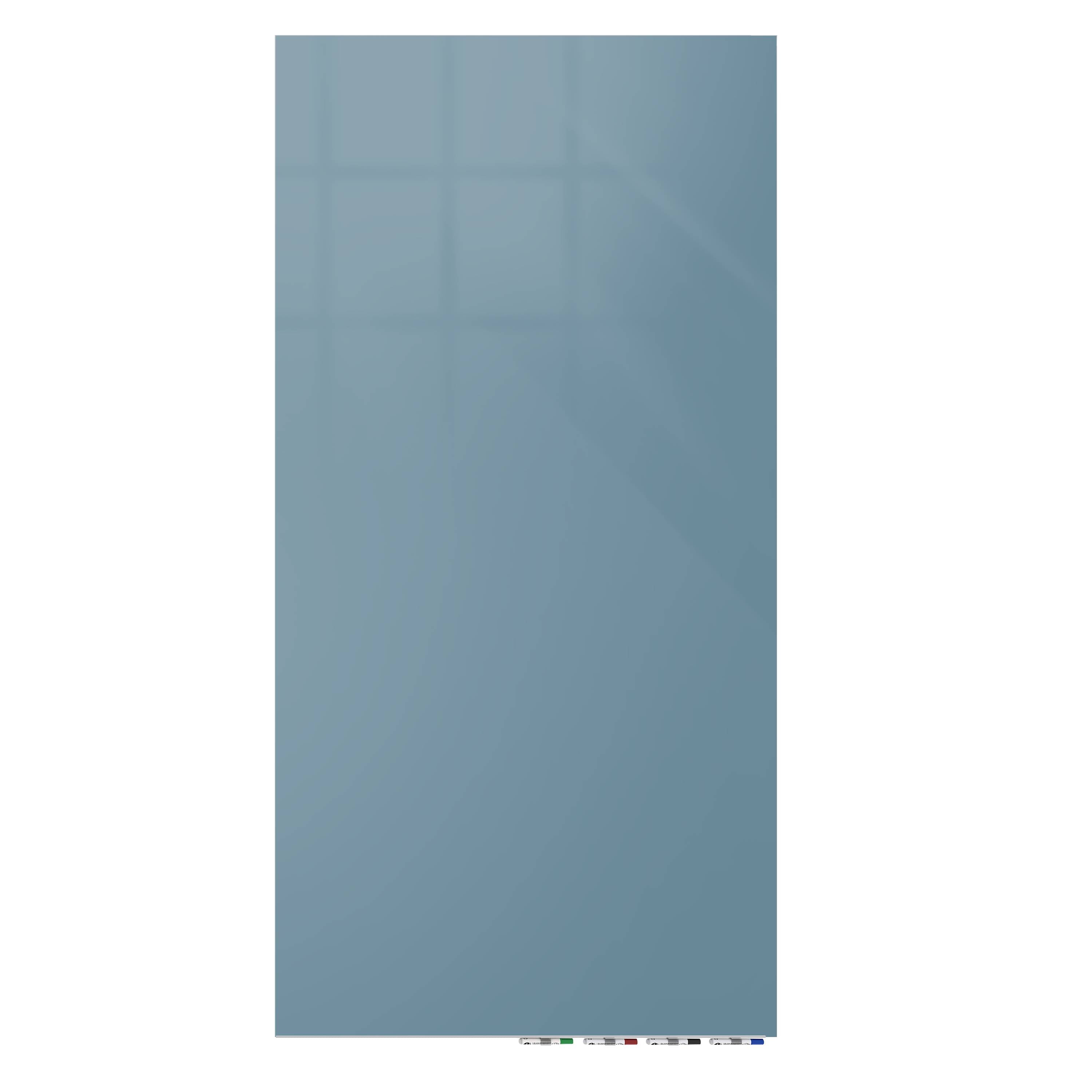 Ghent Aria Low Profile Glassboard, Magnetic, 10'H x 4'W, Vertical, Denim_0