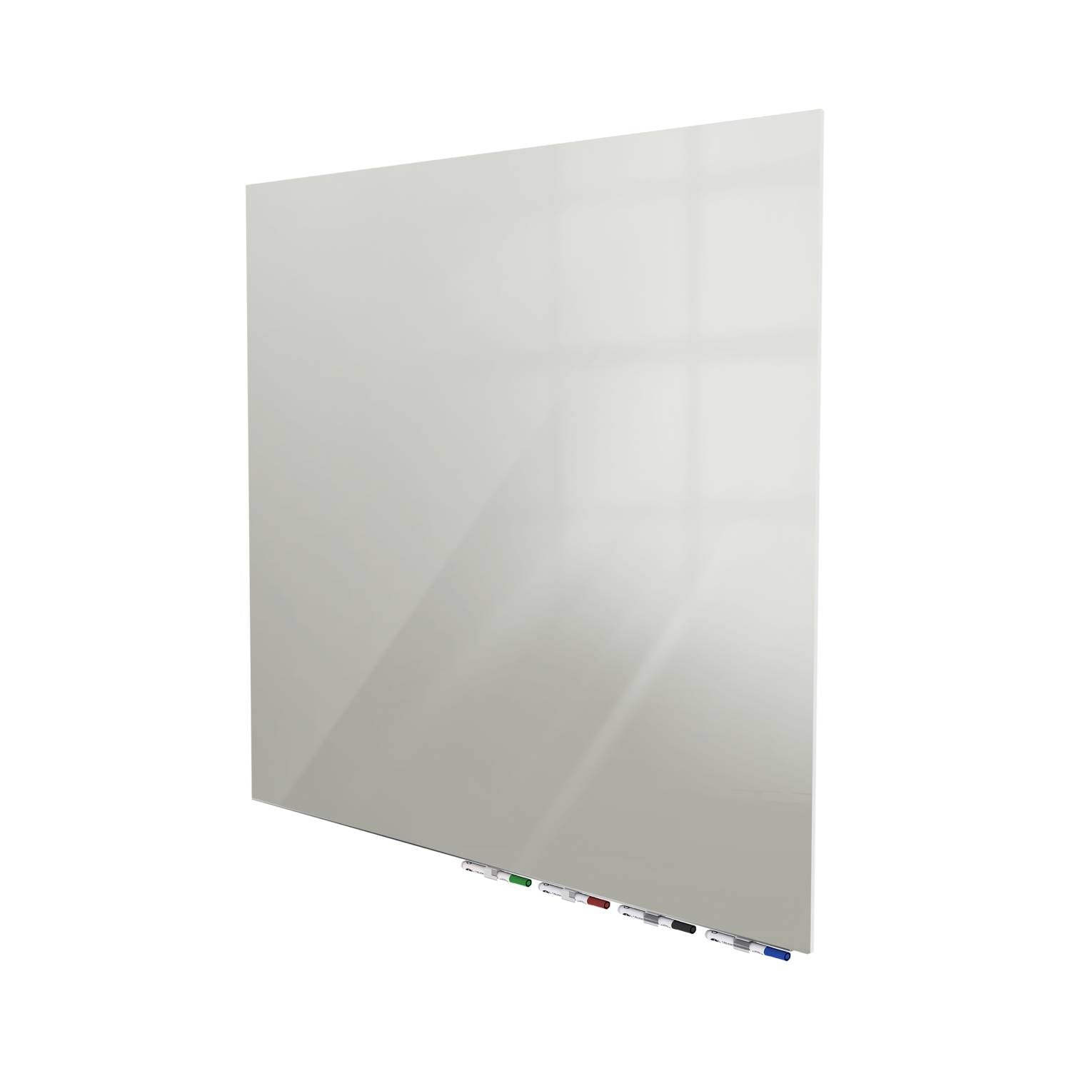 Ghent Aria Low Profile Glassboard, Magnetic, 4'H x 4'W, Square, Gray_0